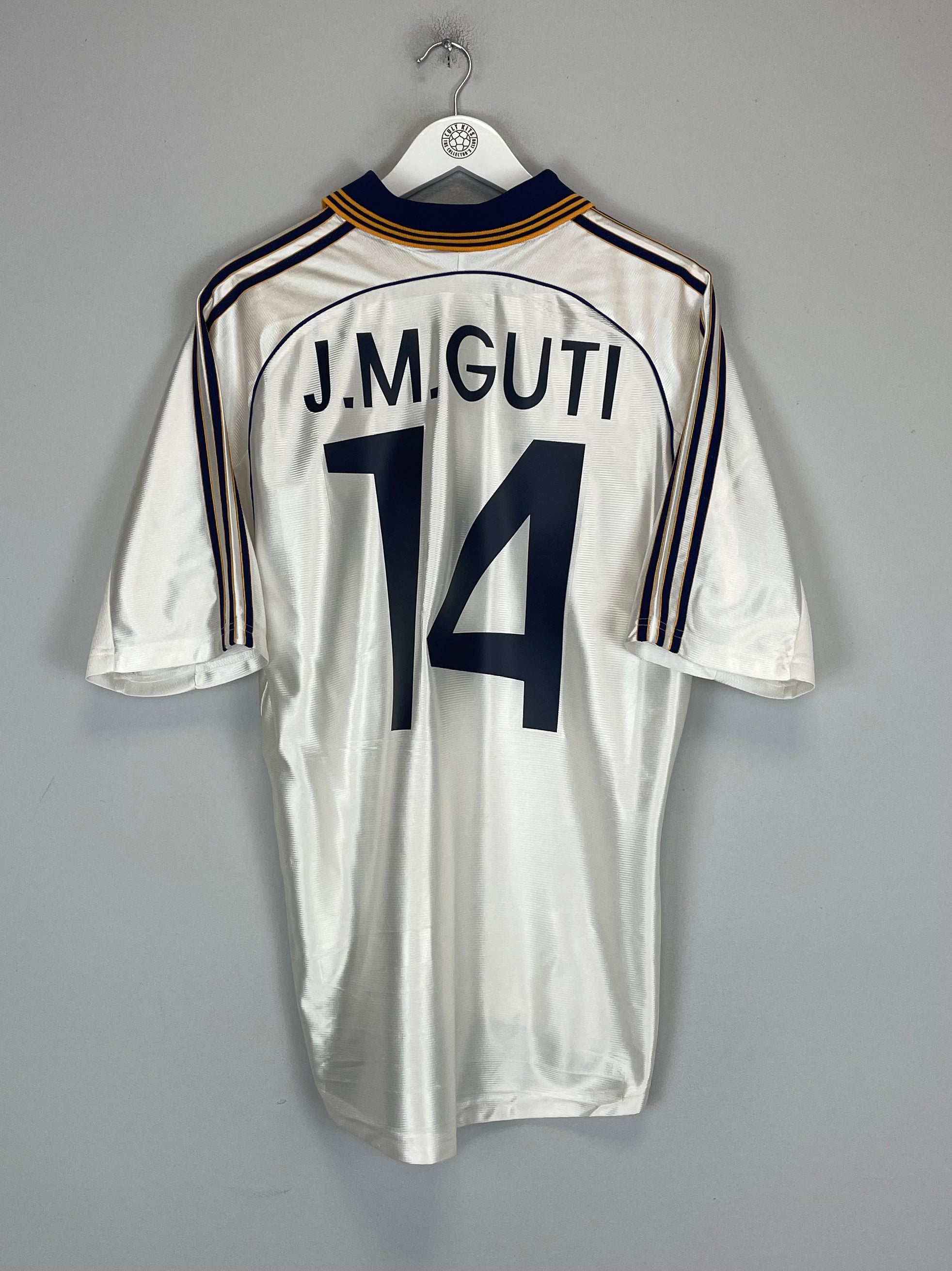 Shop 1998/00 REAL MADRID J.M GUTI #14 HOME SHIRT (M) ADIDAS, classic football shirts, vintage football shirts & retro soccer jerseys at Cult Kits