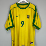 1998/00 BRAZIL RONALDO #9 HOME SHIRT (XL) NIKE