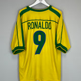 1998/00 BRAZIL RONALDO #9 HOME SHIRT (XL) NIKE