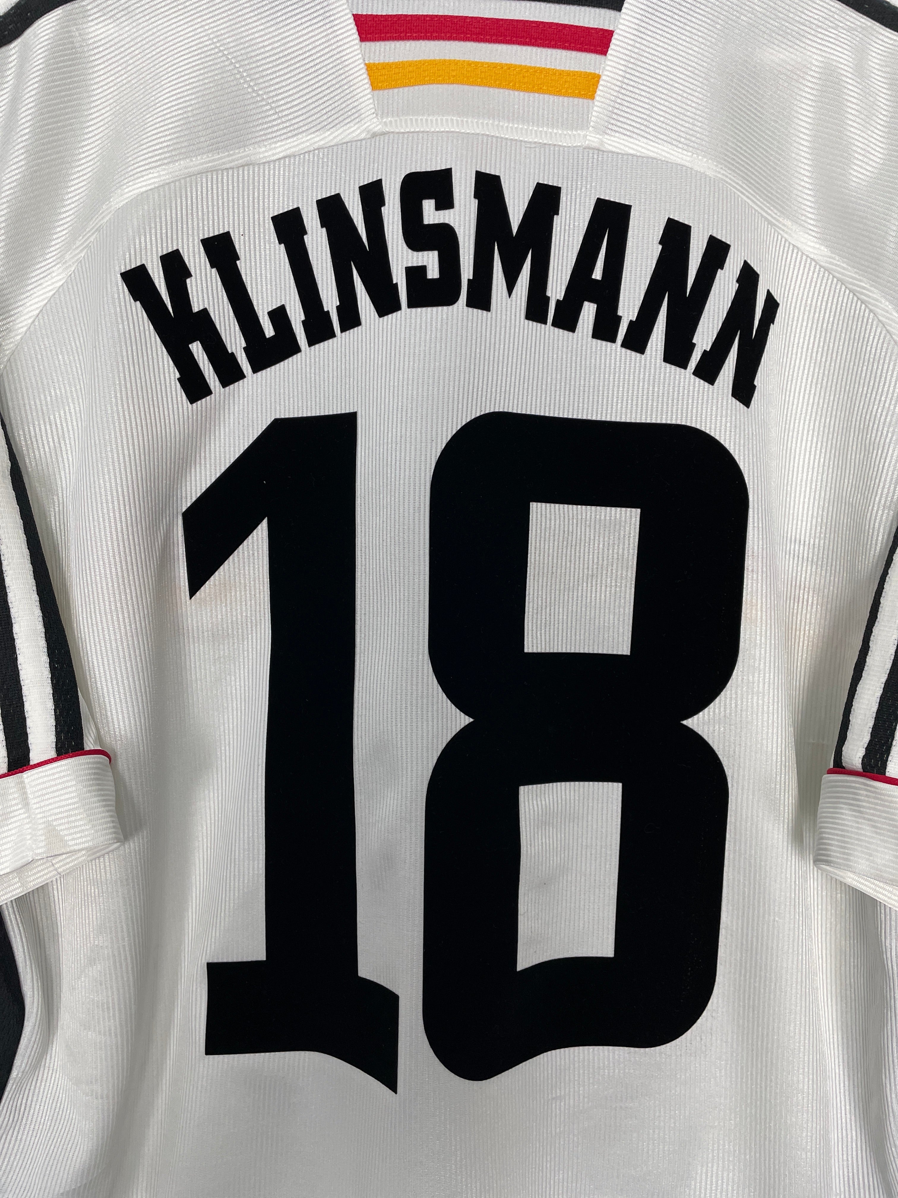Shop 1998/00 GERMANY KLINSMANN #18 HOME SHIRT (L) ADIDAS, classic football shirts, vintage football shirts & retro soccer jerseys at Cult Kits