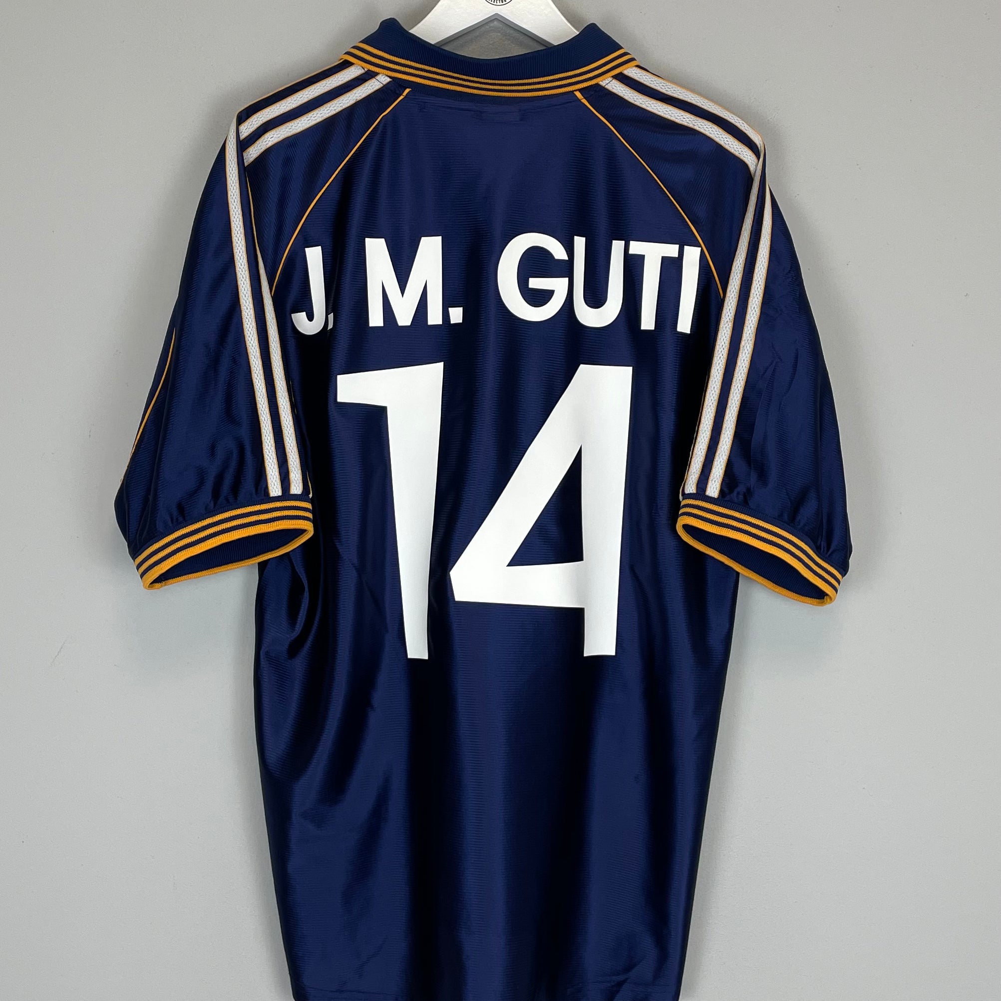 Shop 1998/99 REAL MADRID J.M GUTI #14 THIRD SHIRT (L) ADIDAS, classic football shirts, vintage football shirts & retro soccer jerseys at Cult Kits
