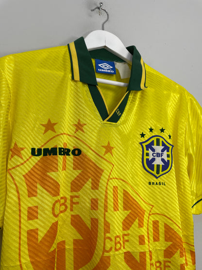 1994/96 BRAZIL HOME SHIRT (M) UMBRO