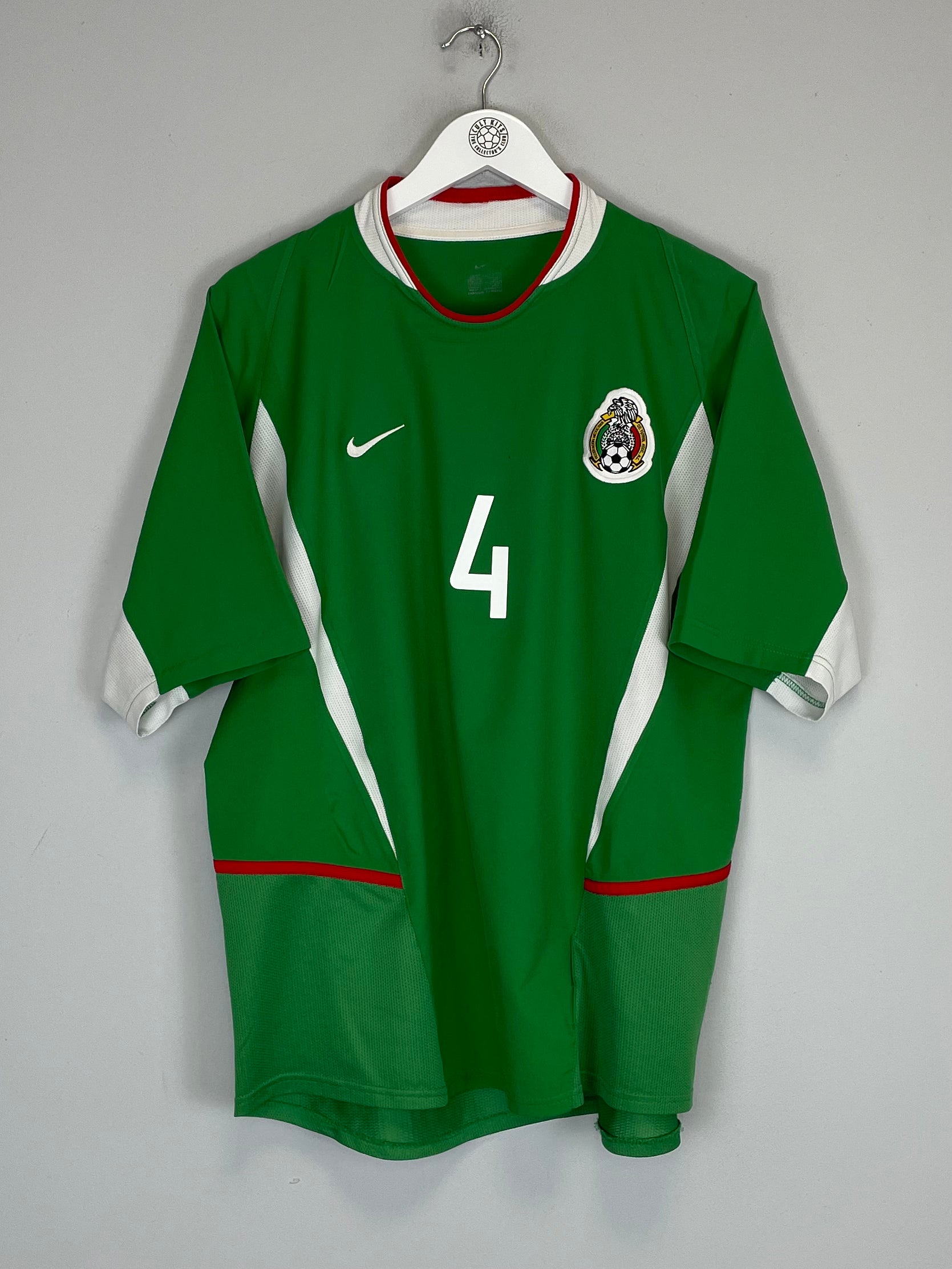 Shop 2003/04 MEXICO R.MARQUEZ #4 HOME SHIRT (L) NIKE, classic football shirts, vintage football shirts & retro soccer jerseys at Cult Kits