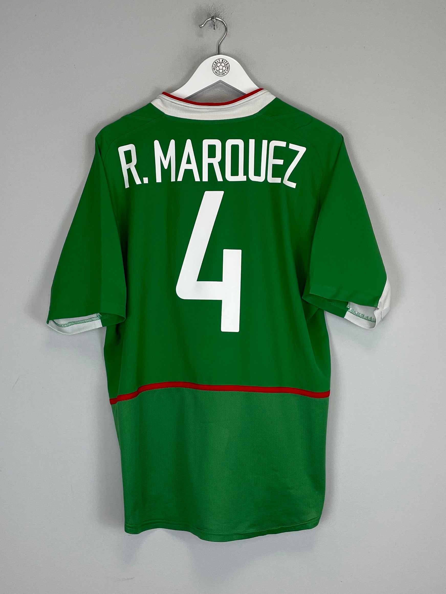 Shop 2003/04 MEXICO R.MARQUEZ #4 HOME SHIRT (L) NIKE, classic football shirts, vintage football shirts & retro soccer jerseys at Cult Kits