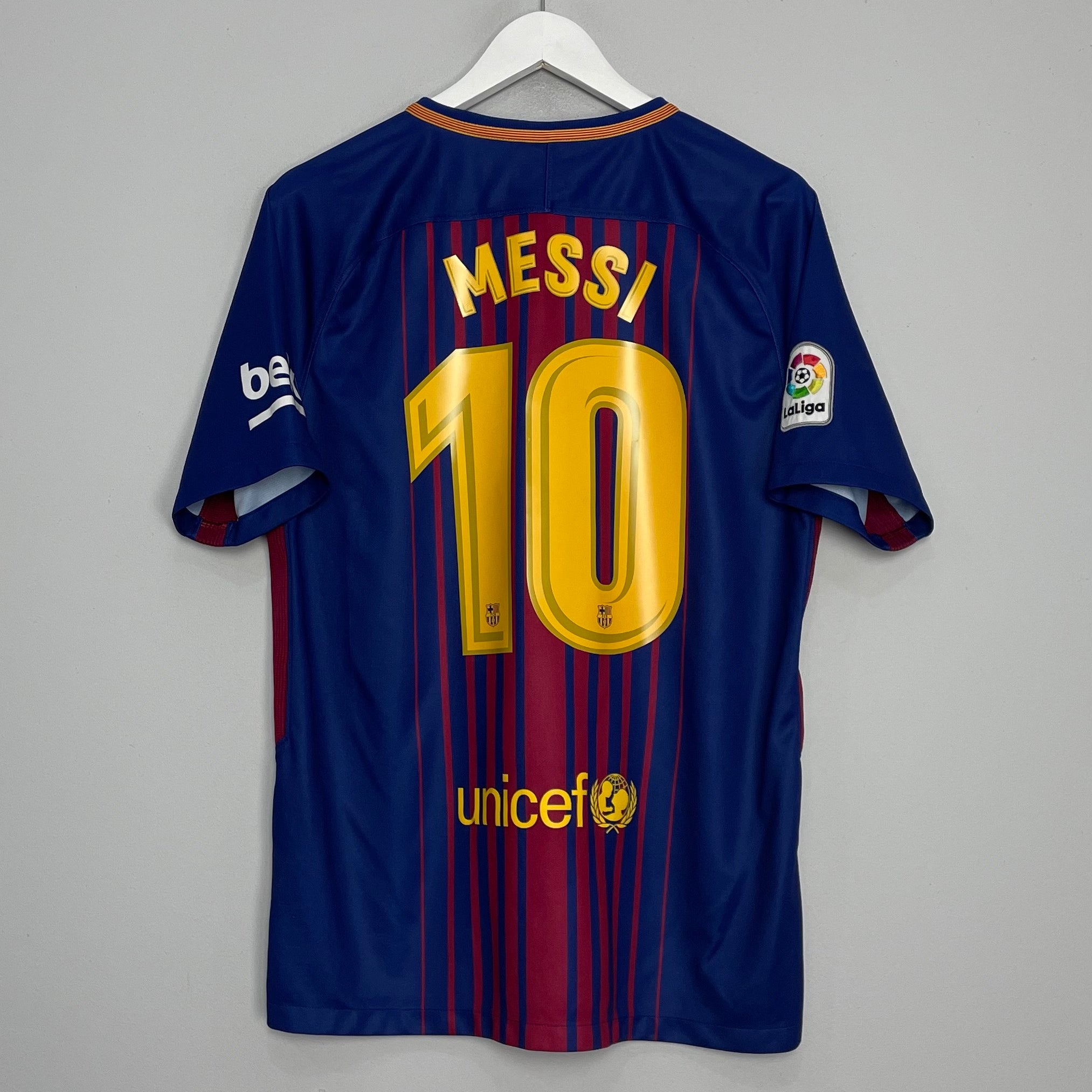 Shop 2017/18 BARCELONA MESSI #10 HOME SHIRT (L) NIKE, classic football shirts, vintage football shirts & retro soccer jerseys at Cult Kits