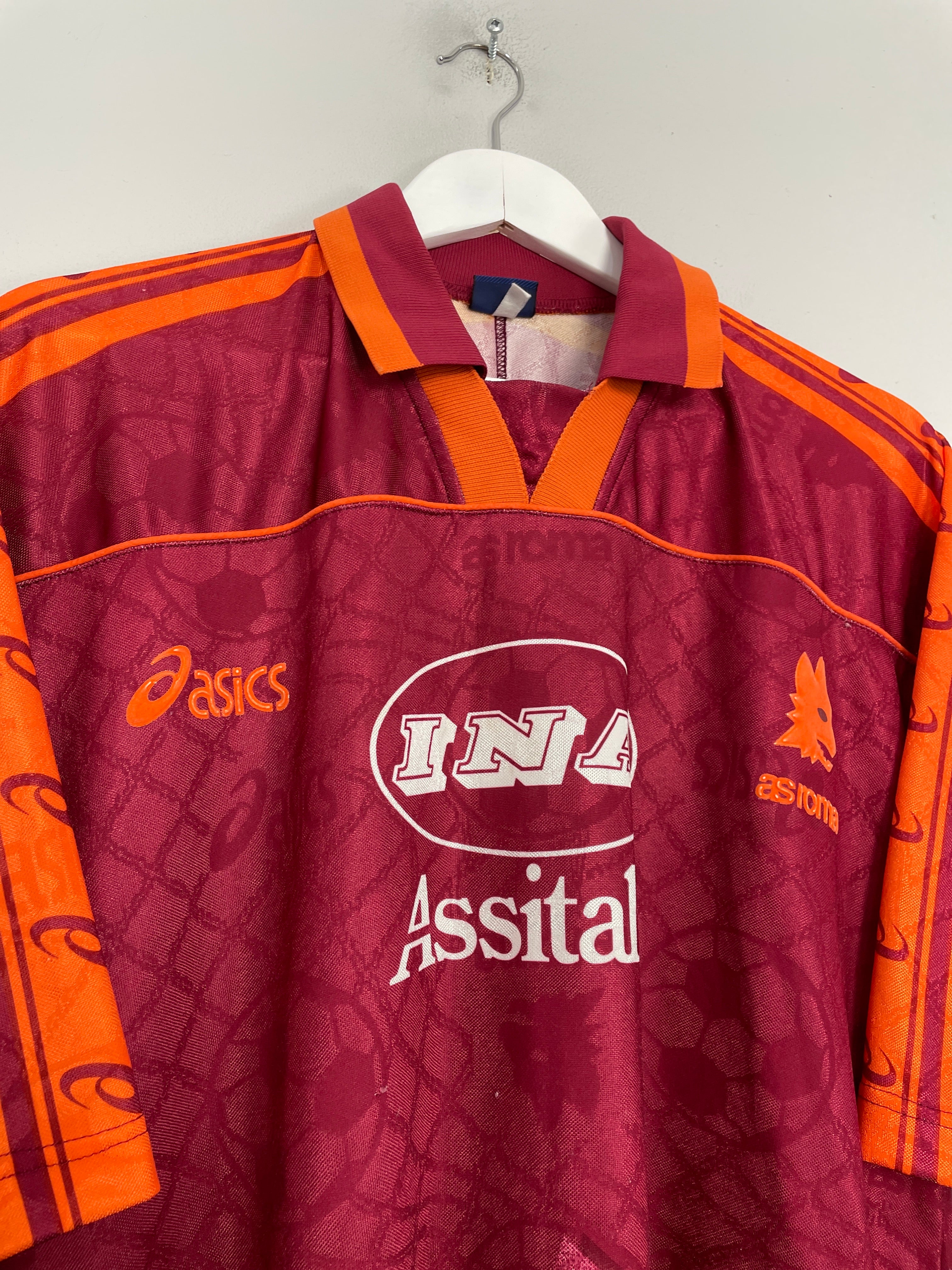 Shop 1995/96 ROMA HOME SHIRT (XL) ASICS, classic football shirts, vintage football shirts & retro soccer jerseys at Cult Kits