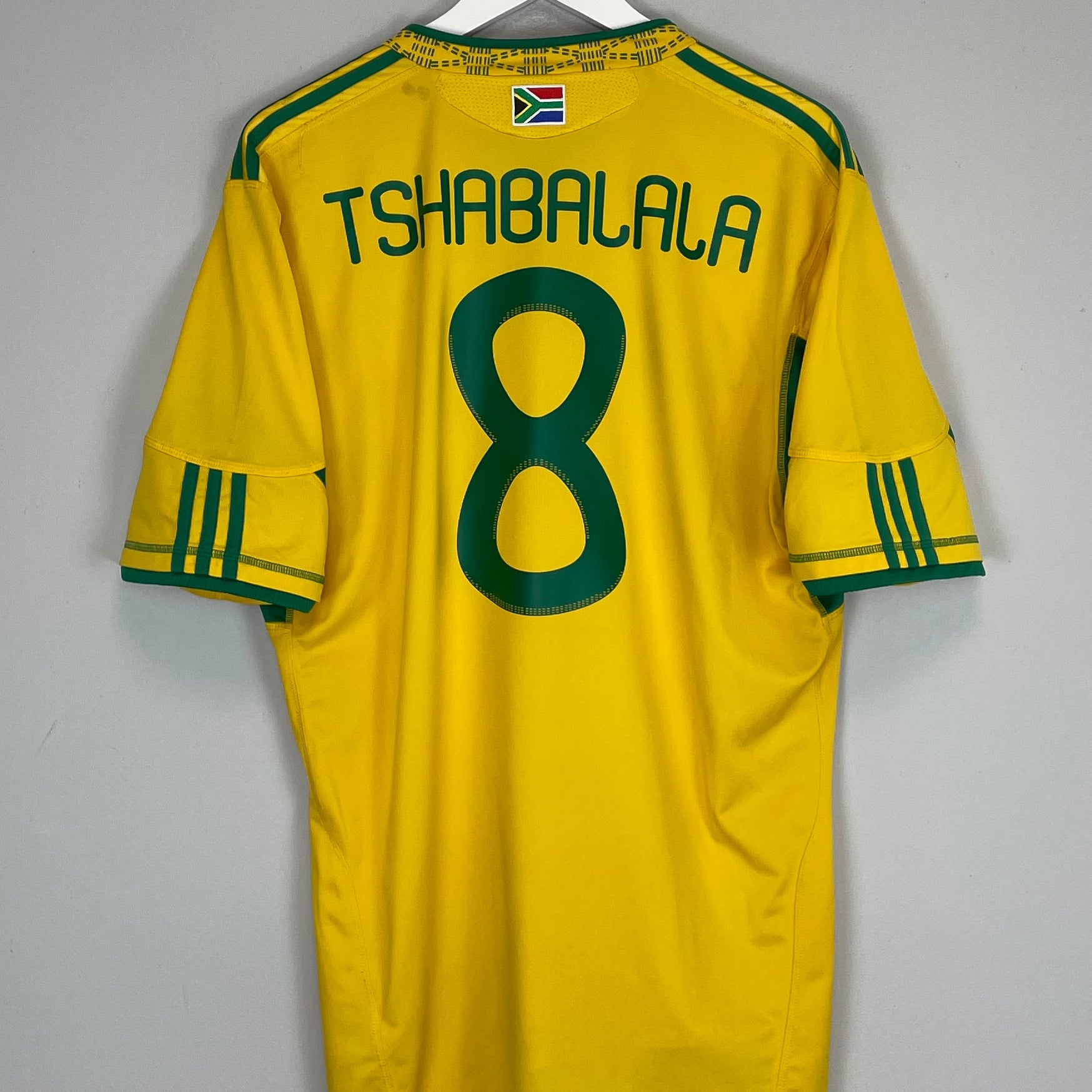 Shop 2010 SOUTH AFRICA TSHABALALA #8 HOME SHIRT (XL) ADIDAS, classic football shirts, vintage football shirts & retro soccer jerseys at Cult Kits