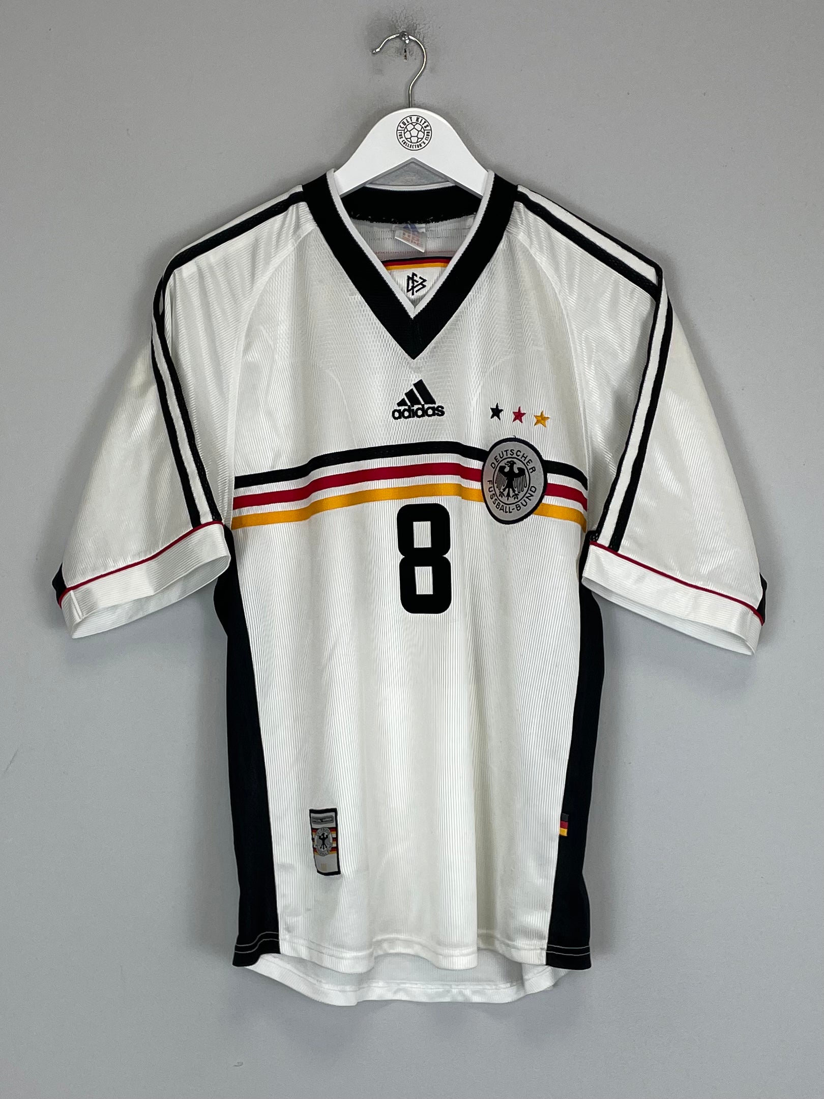 Shop 1998/00 GERMANY MATTHAUS #8 HOME SHIRT (M) ADIDAS, classic football shirts, vintage football shirts & retro soccer jerseys at Cult Kits