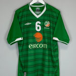 Shop 2003/04 IRELAND KEANE #6 HOME SHIRT (L) UMBRO, classic football shirts, vintage football shirts & retro soccer jerseys at Cult Kits