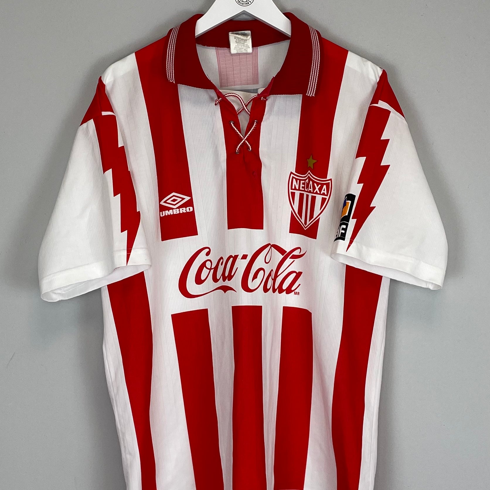 Shop 1995/96 NECAXA HOME SHIRT (L) UMBRO, classic football shirts, vintage football shirts & retro soccer jerseys at Cult Kits
