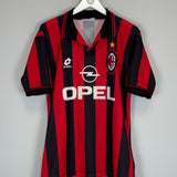 1997/98 AC MILAN BAGGIO #18 HOME SHIRT (M) LOTTO BASIC