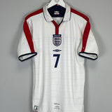 Shop 2003/04 ENGLAND BECKHAM #7 HOME SHIRT (M) UMBRO, classic football shirts, vintage football shirts & retro soccer jerseys at Cult Kits
