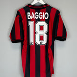 1997/98 AC MILAN BAGGIO #18 HOME SHIRT (M) LOTTO BASIC