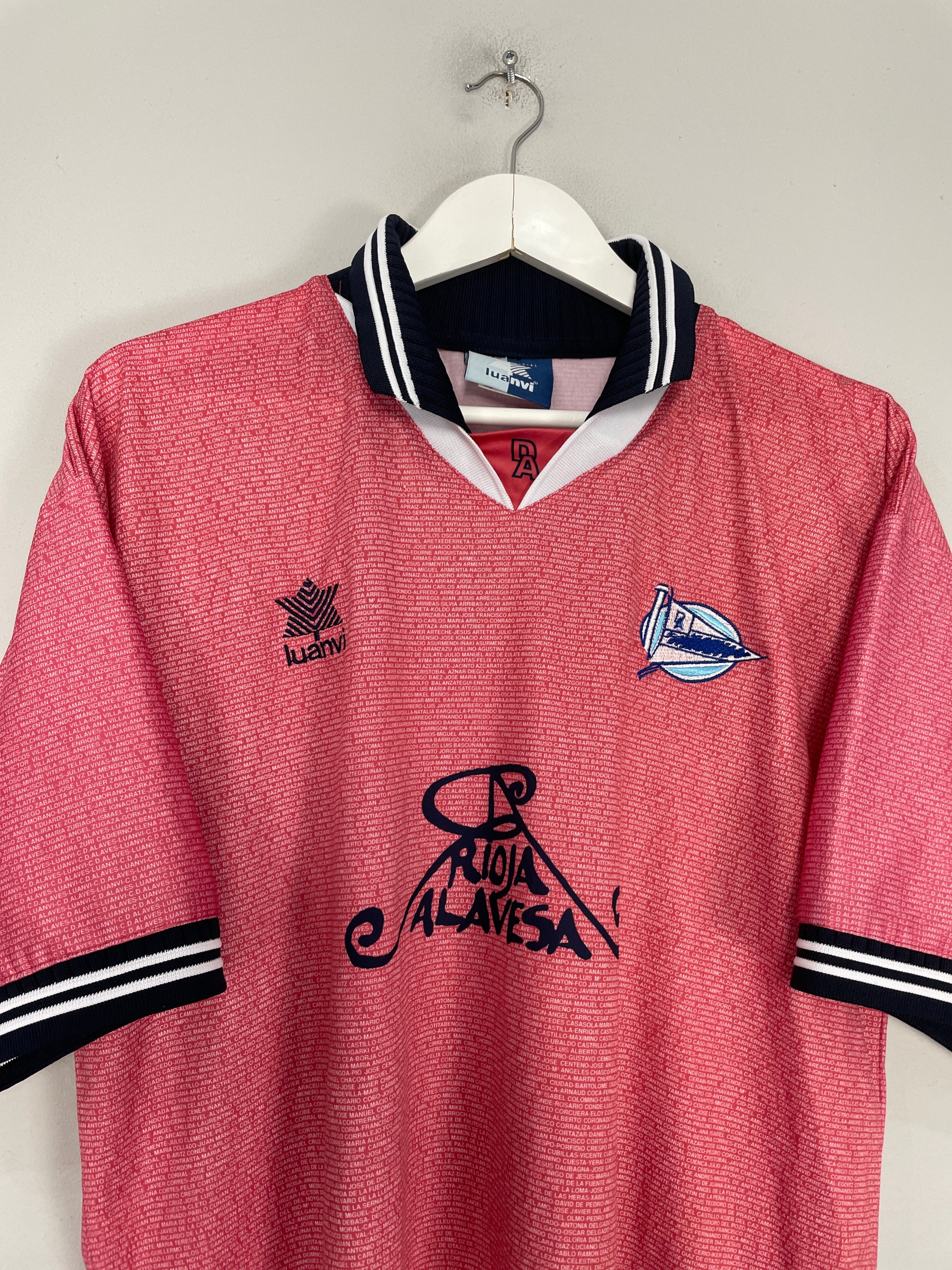Shop 2000/01 DEPORTIVO ALAVES AWAY SHIRT (XXL) LUANVI, classic football shirts, vintage football shirts & retro soccer jerseys at Cult Kits