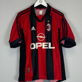 Shop 1998/00 AC MILAN MALDINI #3 HOME SHIRT (M) ADIDAS, classic football shirts, vintage football shirts & retro soccer jerseys at Cult Kits