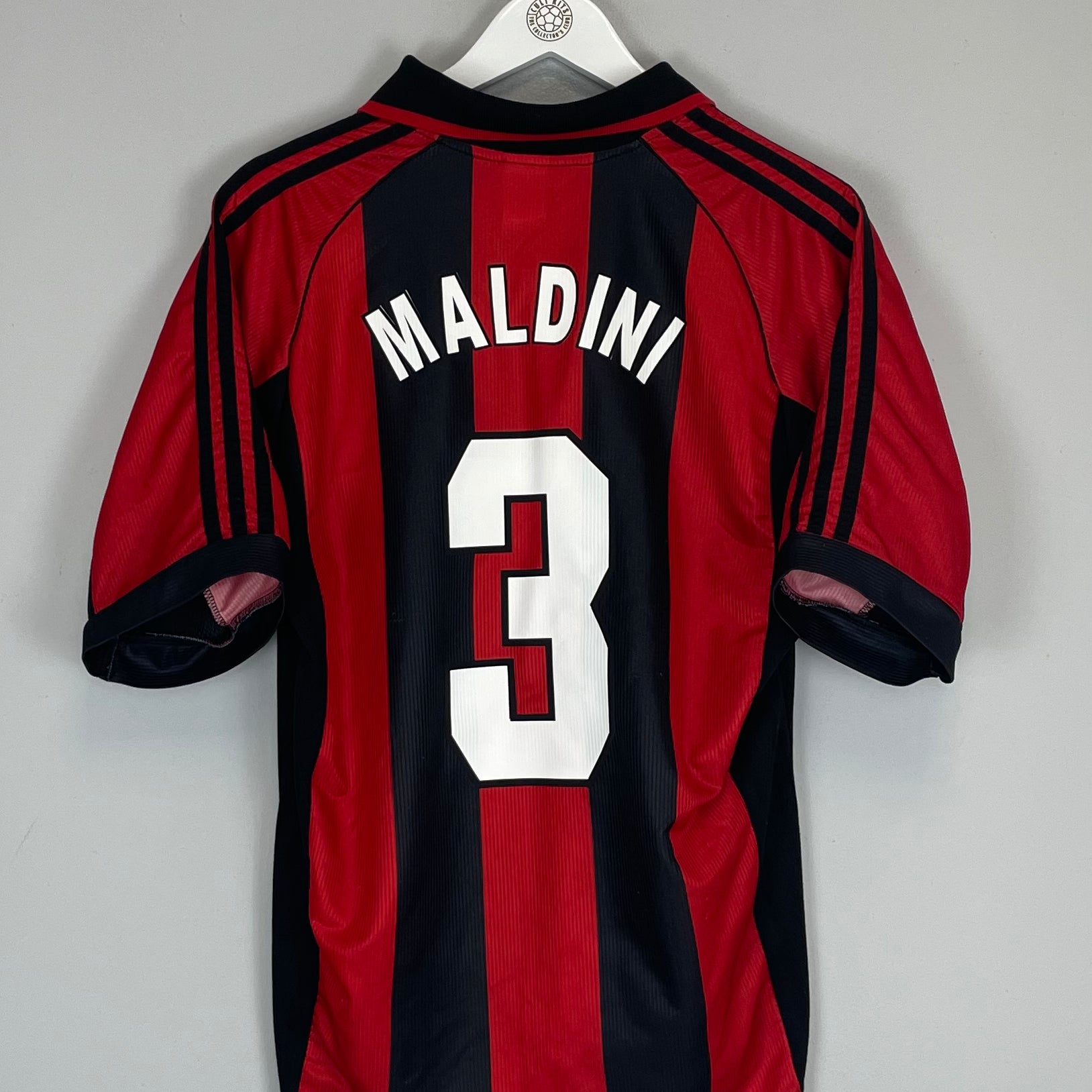 Shop 1998/00 AC MILAN MALDINI #3 HOME SHIRT (M) ADIDAS, classic football shirts, vintage football shirts & retro soccer jerseys at Cult Kits