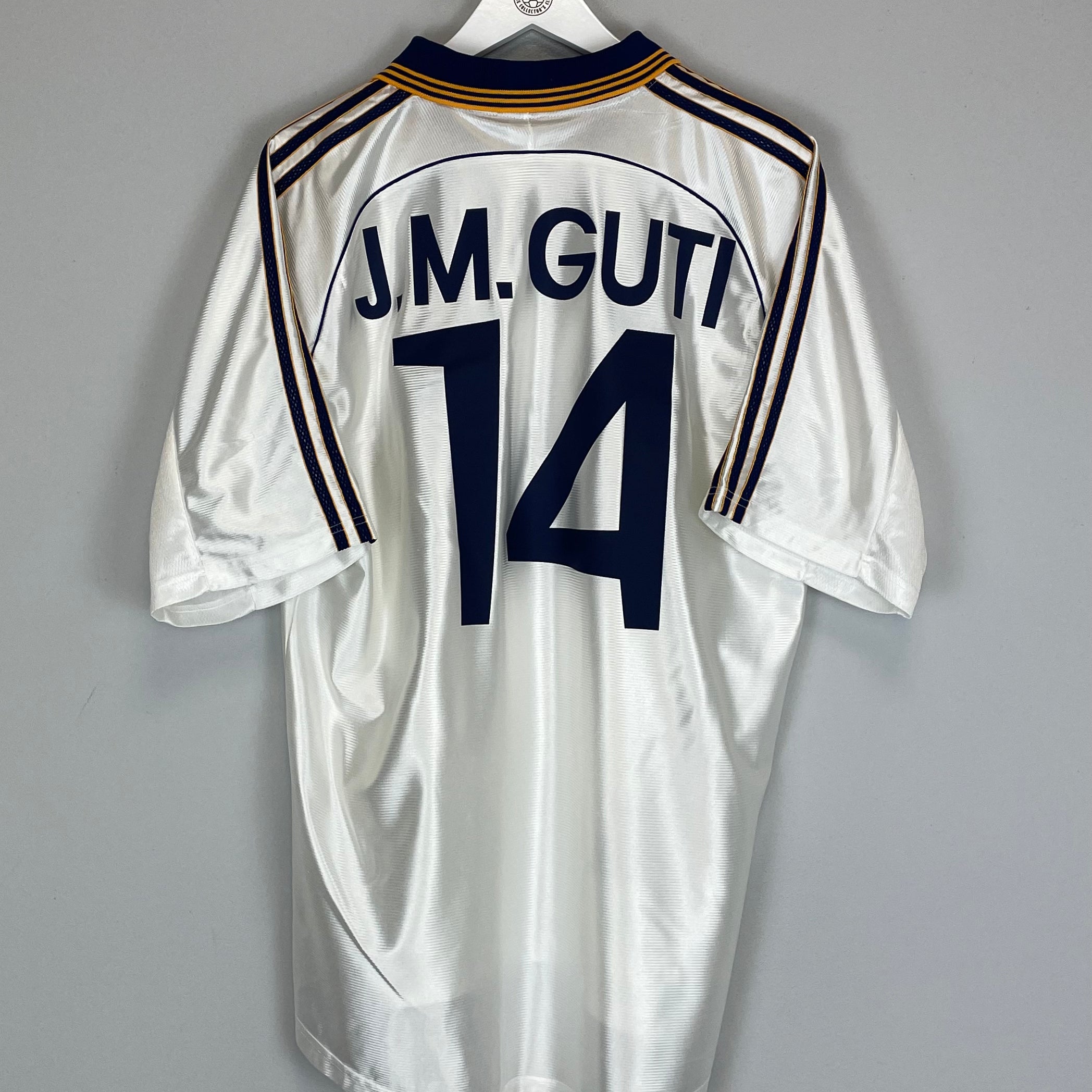 Shop 1998/00 REAL MADRID J.M GUTI #14 HOME SHIRT (L) ADIDAS, classic football shirts, vintage football shirts & retro soccer jerseys at Cult Kits