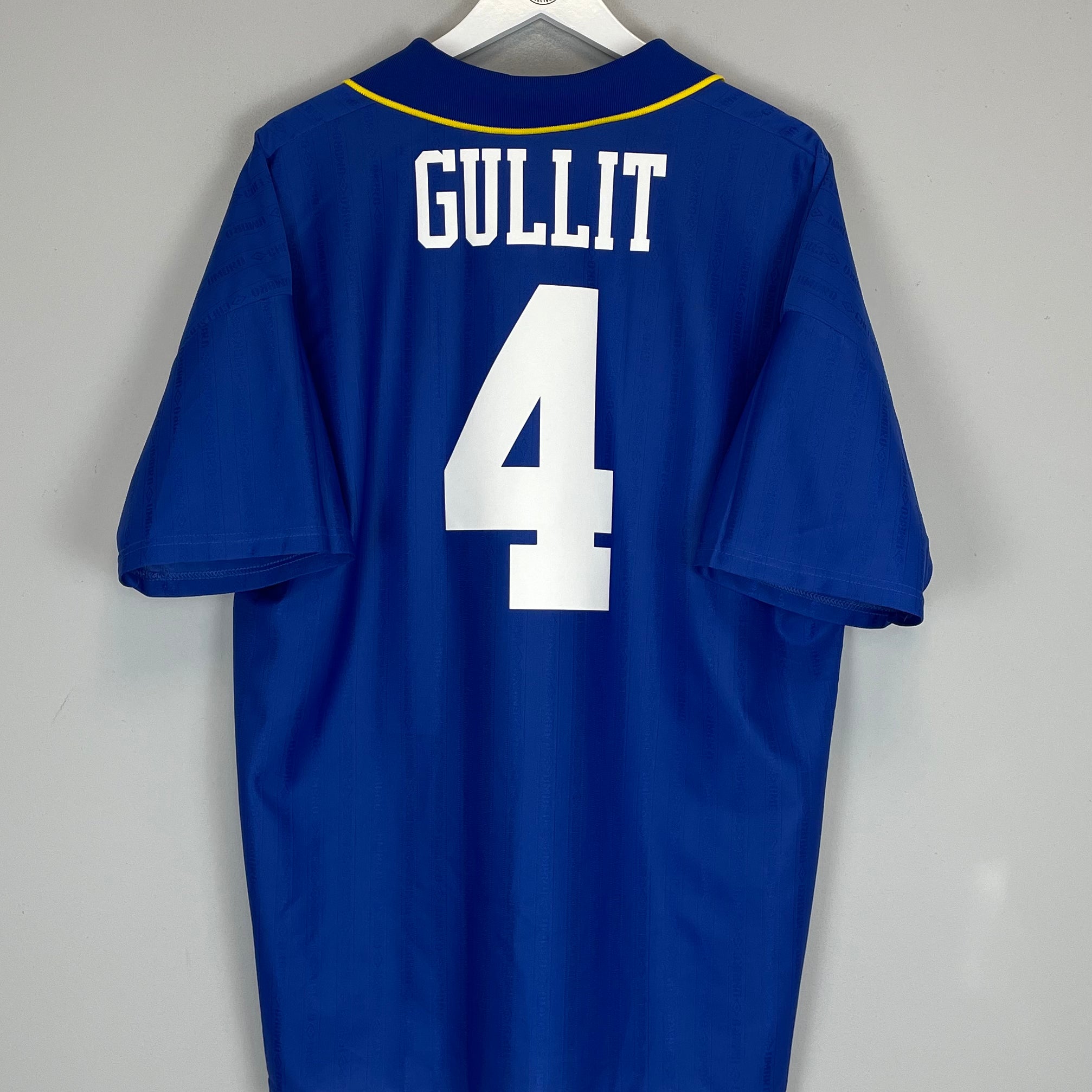 Shop 1995/97 CHELSEA GULLIT #4 HOME SHIRT (XL) UMBRO, classic football shirts, vintage football shirts & retro soccer jerseys at Cult Kits