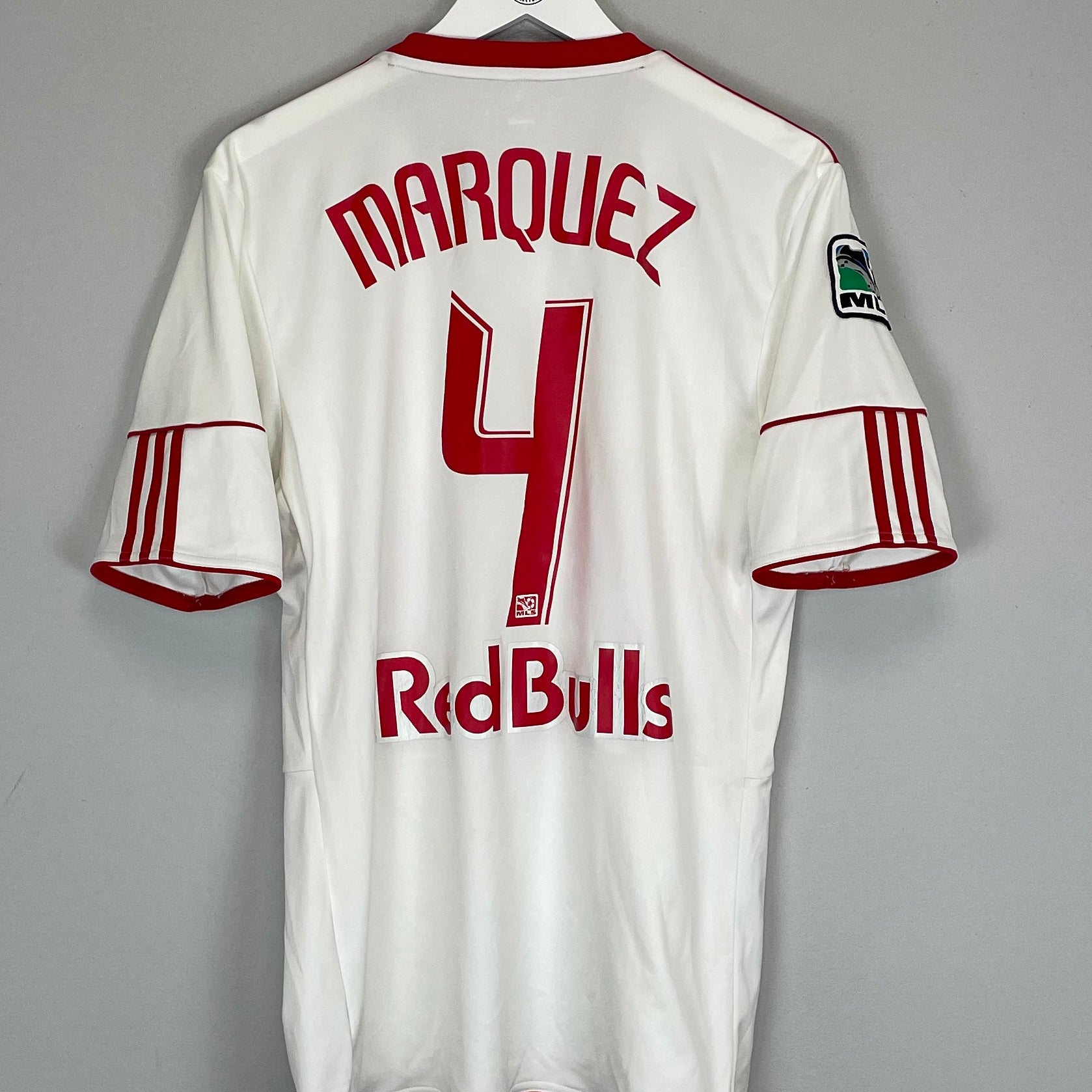 Shop 2010/11 NEW YORK RED BULLS R.MARQUEZ #4 HOME SHIRT (M) ADIDAS, classic football shirts, vintage football shirts & retro soccer jerseys at Cult Kits