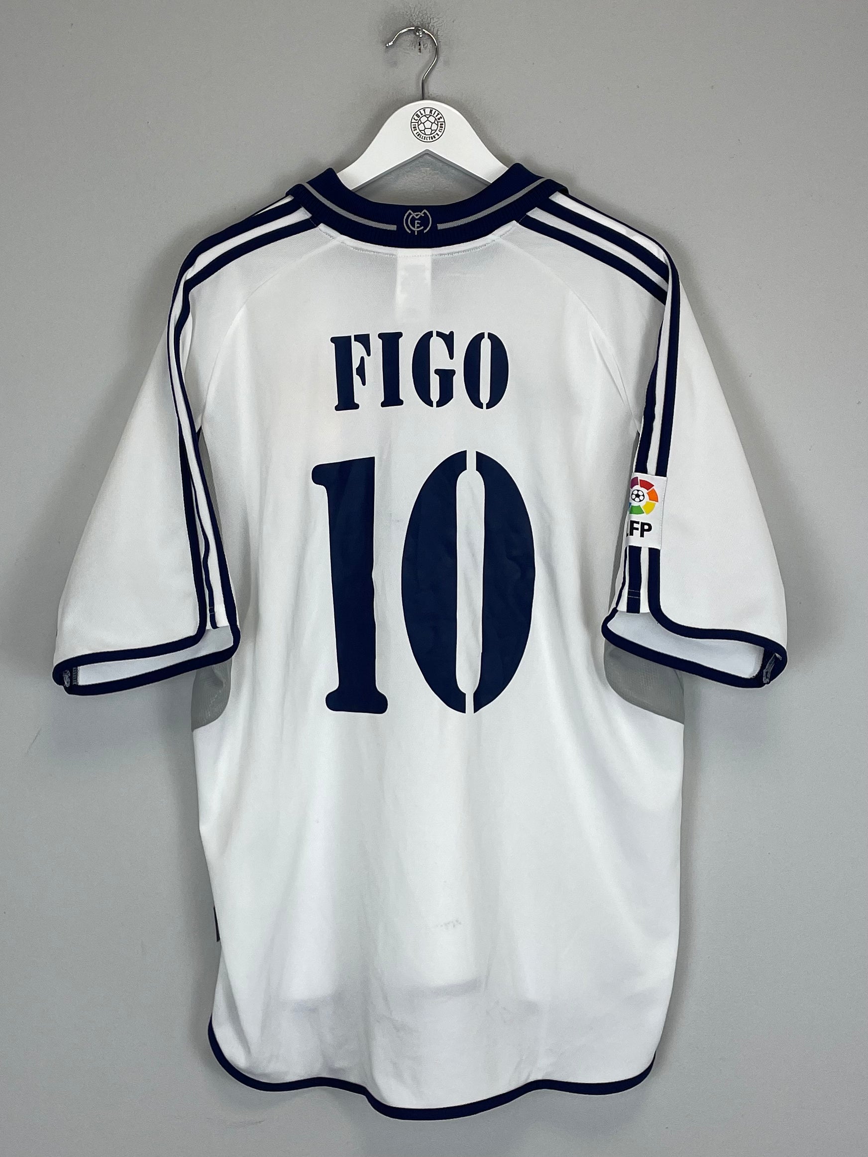 Shop 2000/01 REAL MADRID FIGO #10 HOME SHIRT (XL) ADIDAS, classic football shirts, vintage football shirts & retro soccer jerseys at Cult Kits