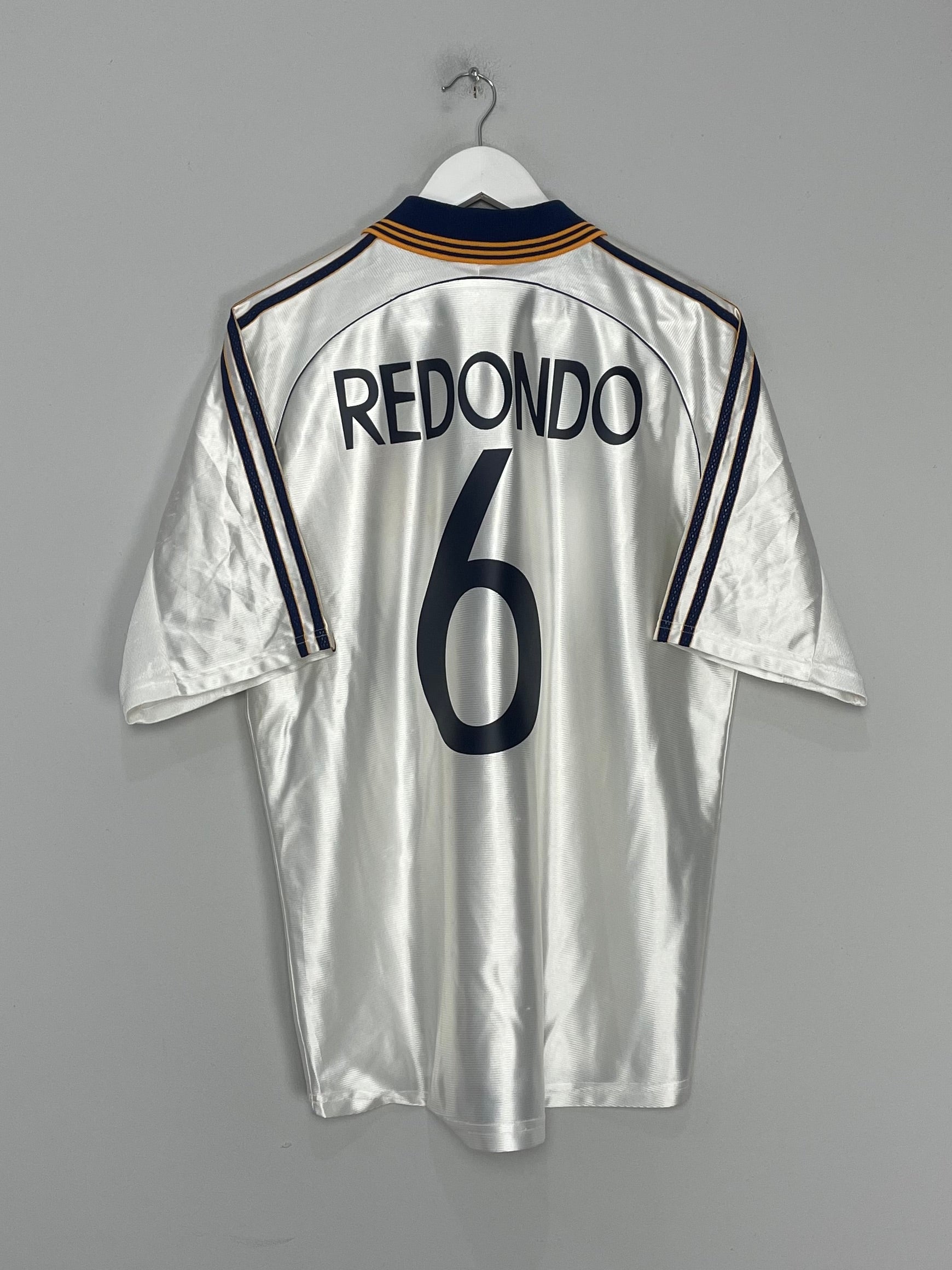 Shop 1998/00 REAL MADRID REDONDO #6 HOME SHIRT (M) ADIDAS, classic football shirts, vintage football shirts & retro soccer jerseys at Cult Kits