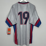 Shop 1998/01 BARCELONA #19 *PLAYER ISSUE* BNWT AWAY SHIRT (XL) NIKE, classic football shirts, vintage football shirts & retro soccer jerseys at Cult Kits