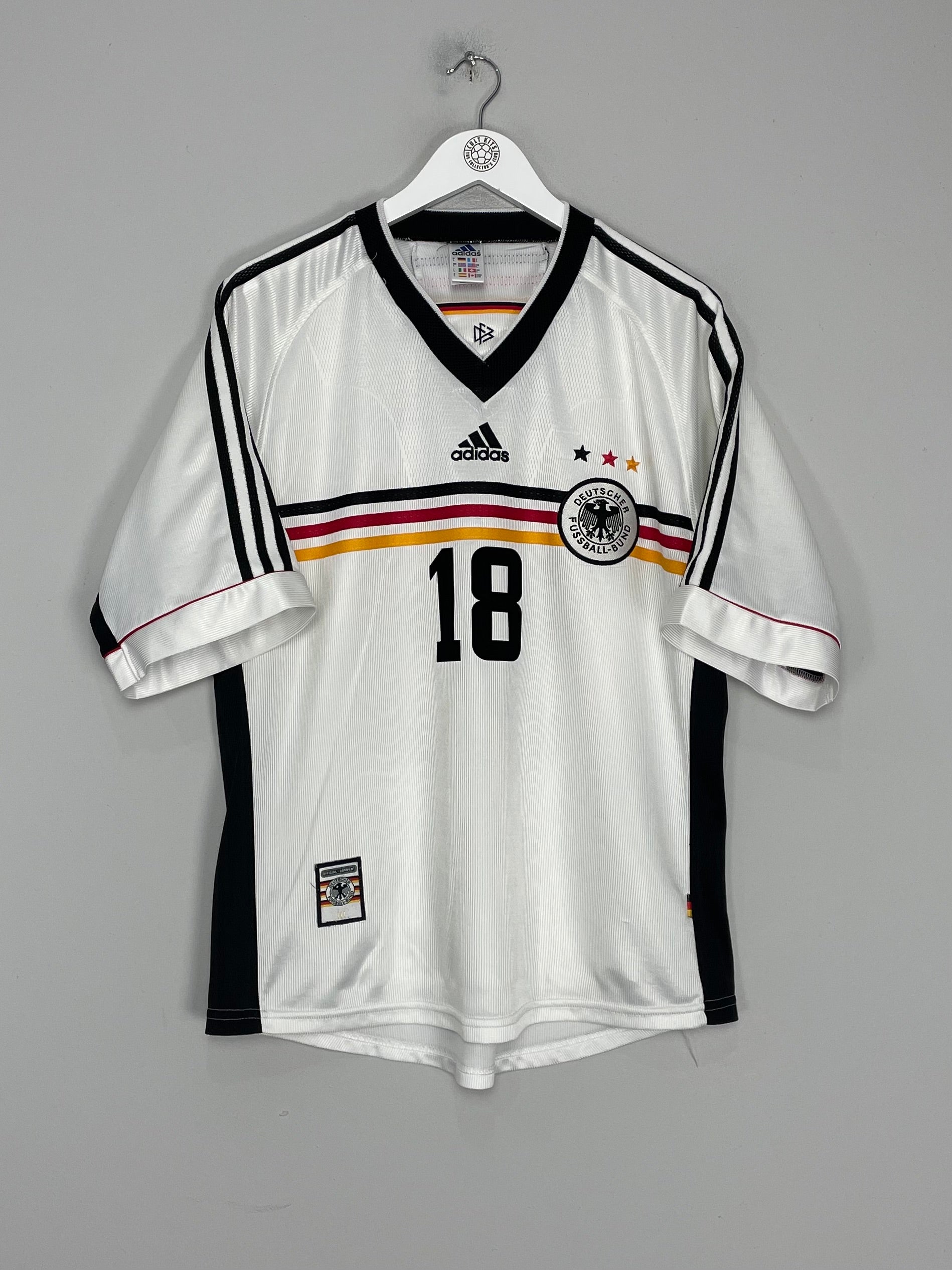 Shop 1998/00 GERMANY KLINSMANN #18 HOME SHIRT (L) ADIDAS, classic football shirts, vintage football shirts & retro soccer jerseys at Cult Kits