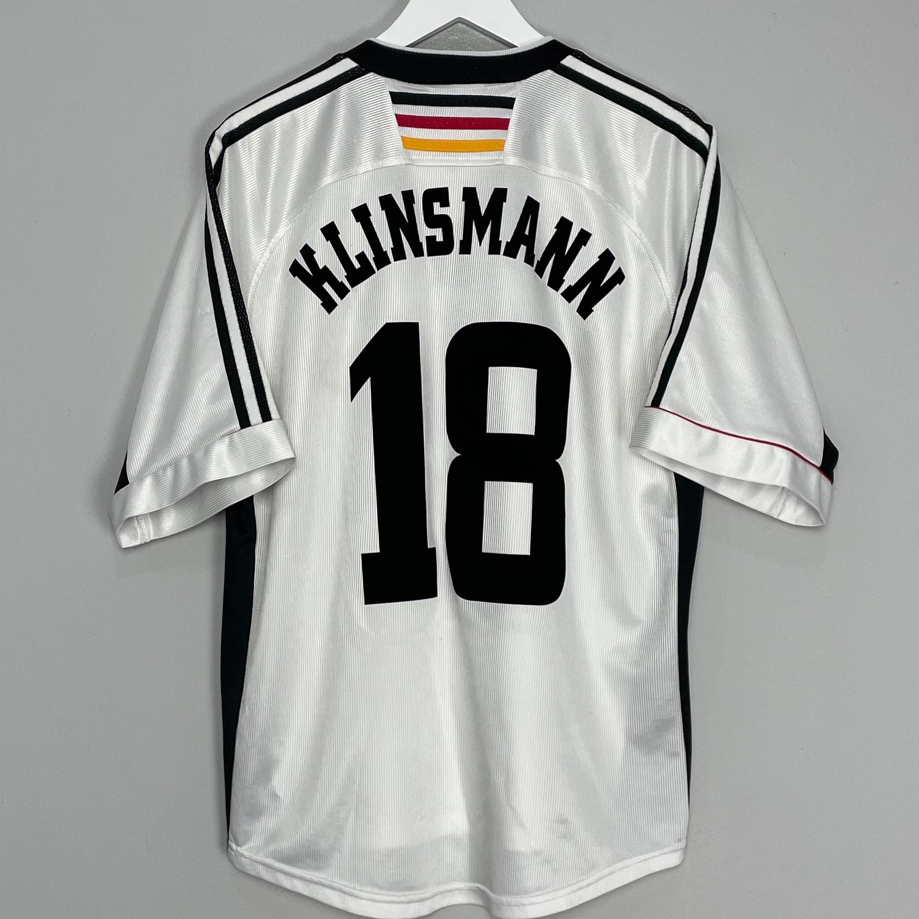 Shop 1998/00 GERMANY KLINSMANN #18 HOME SHIRT (L) ADIDAS, classic football shirts, vintage football shirts & retro soccer jerseys at Cult Kits