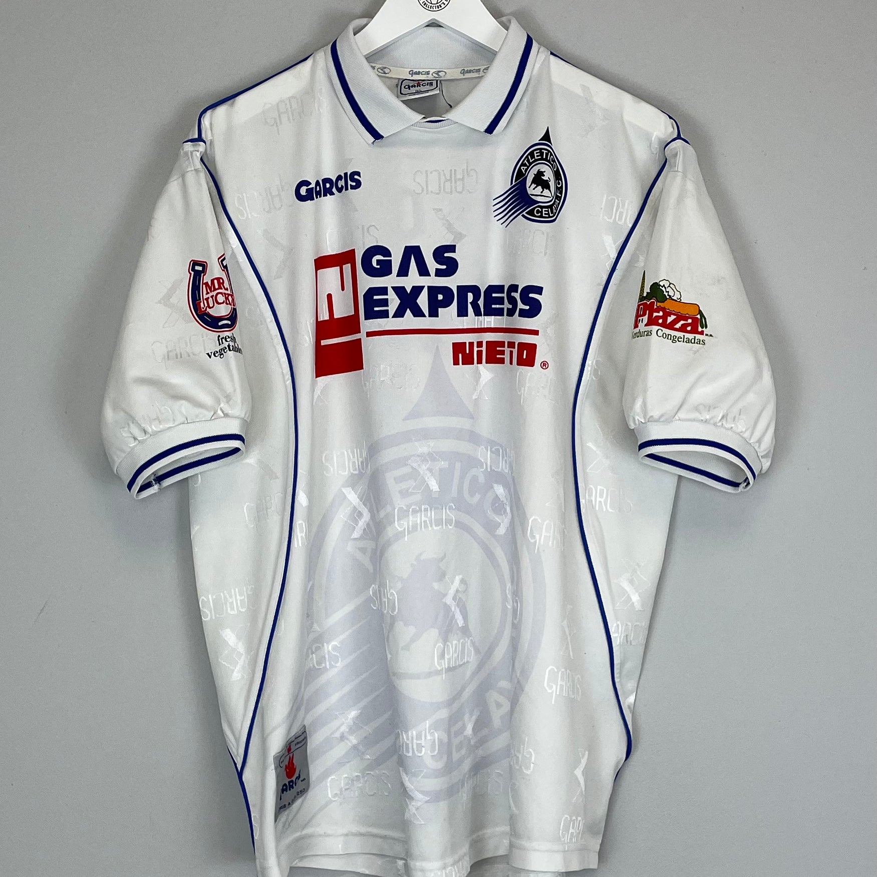 Shop 2000/01 ATLETICO CELAYA #17 HOME SHIRT (L) GARCIS, classic football shirts, vintage football shirts & retro soccer jerseys at Cult Kits