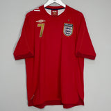 Shop 2006/08 ENGLAND BECKHAM #7 AWAY SHIRT (XL) UMBRO, classic football shirts, vintage football shirts & retro soccer jerseys at Cult Kits