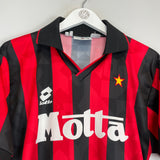 Shop 1993/94 AC MILAN MALDINI #3 HOME SHIRT (M) LOTTO, classic football shirts, vintage football shirts & retro soccer jerseys at Cult Kits