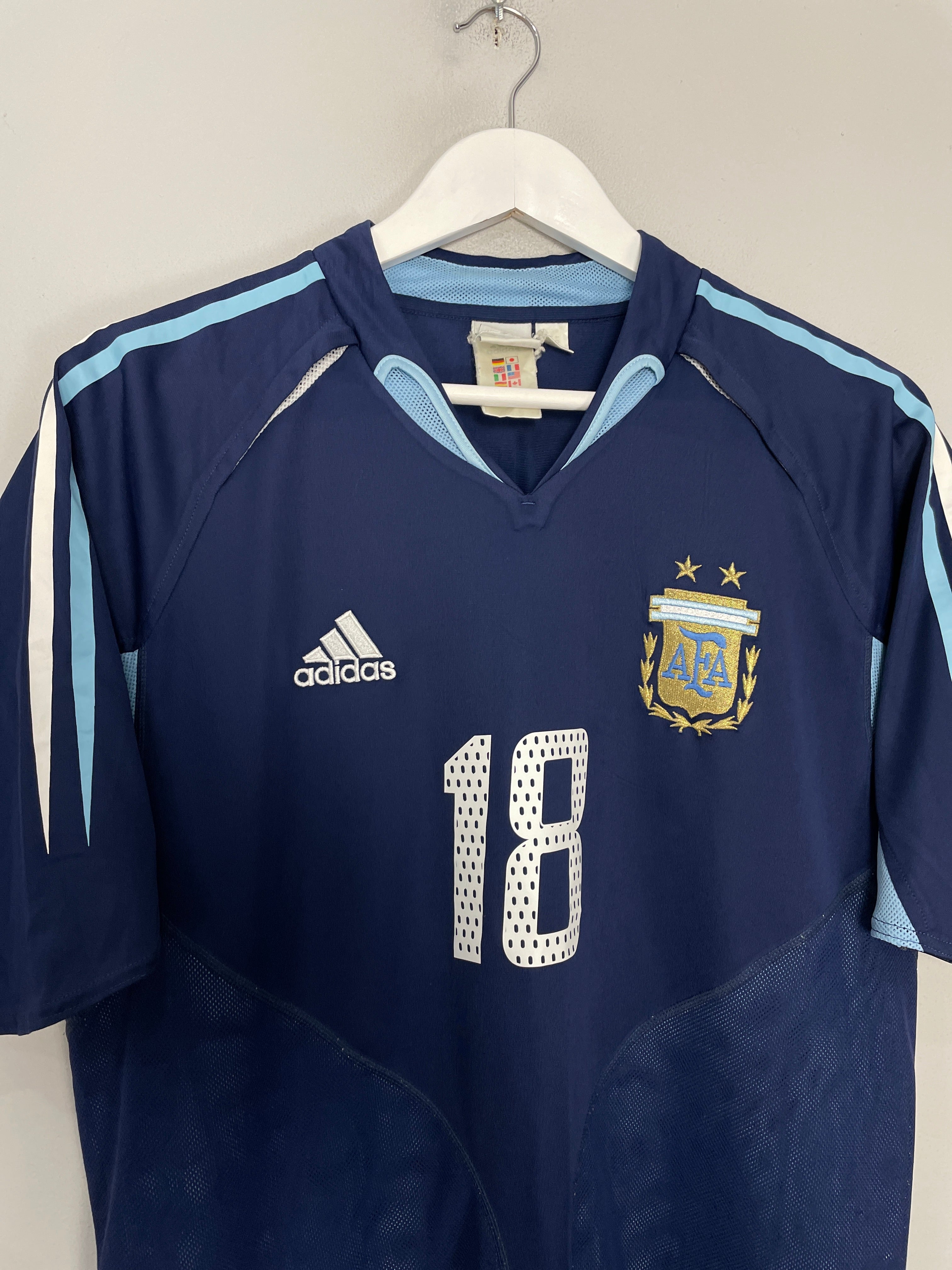 Shop 2004/05 ARGENTINA MESSI #18 AWAY SHIRT (L) ADIDAS, classic football shirts, vintage football shirts & retro soccer jerseys at Cult Kits