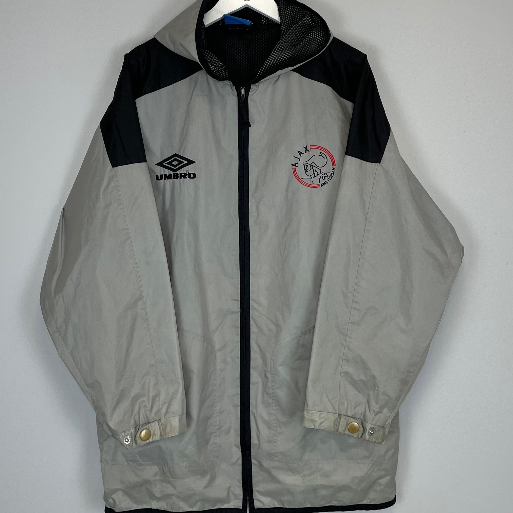 Shop 1996/97 AJAX RAIN JACKET (L) UMBRO, classic football shirts, vintage football shirts & retro soccer jerseys at Cult Kits