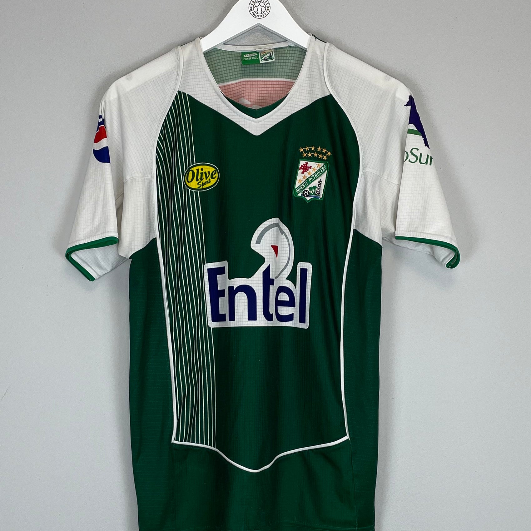 Shop 2006/07 ORIENTE PETROLERO HOME SHIRT (M) OLIVE SPORT, classic football shirts, vintage football shirts & retro soccer jerseys at Cult Kits