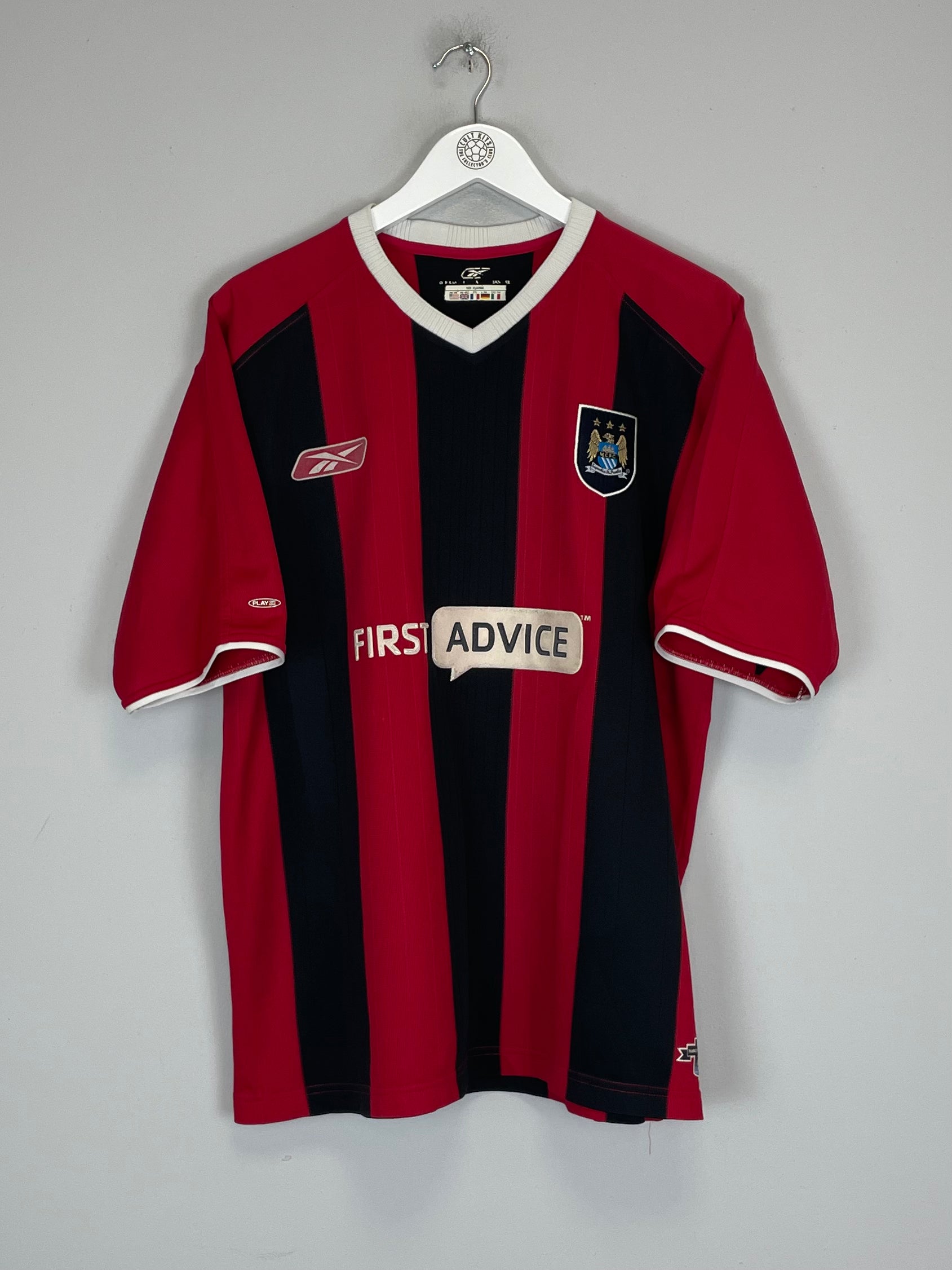 Shop 2003/04 MANCHESTER CITY DUNNE #22 AWAY SHIRT (XL) REEBOK, classic football shirts, vintage football shirts & retro soccer jerseys at Cult Kits