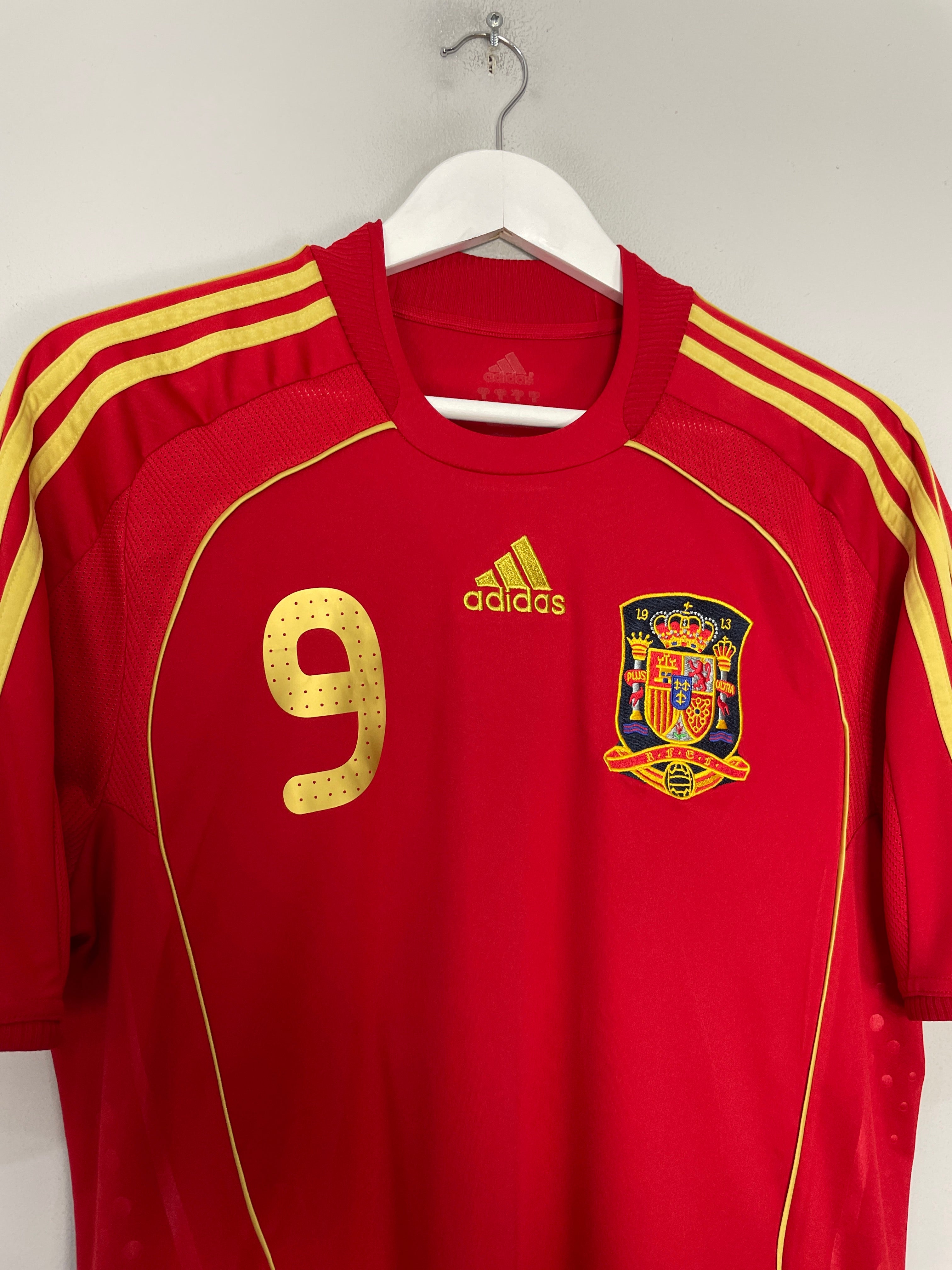 Shop 2008/10 SPAIN TORRES #9 HOME SHIRT (M) ADIDAS, classic football shirts, vintage football shirts & retro soccer jerseys at Cult Kits
