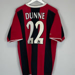 Shop 2003/04 MANCHESTER CITY DUNNE #22 AWAY SHIRT (XL) REEBOK, classic football shirts, vintage football shirts & retro soccer jerseys at Cult Kits