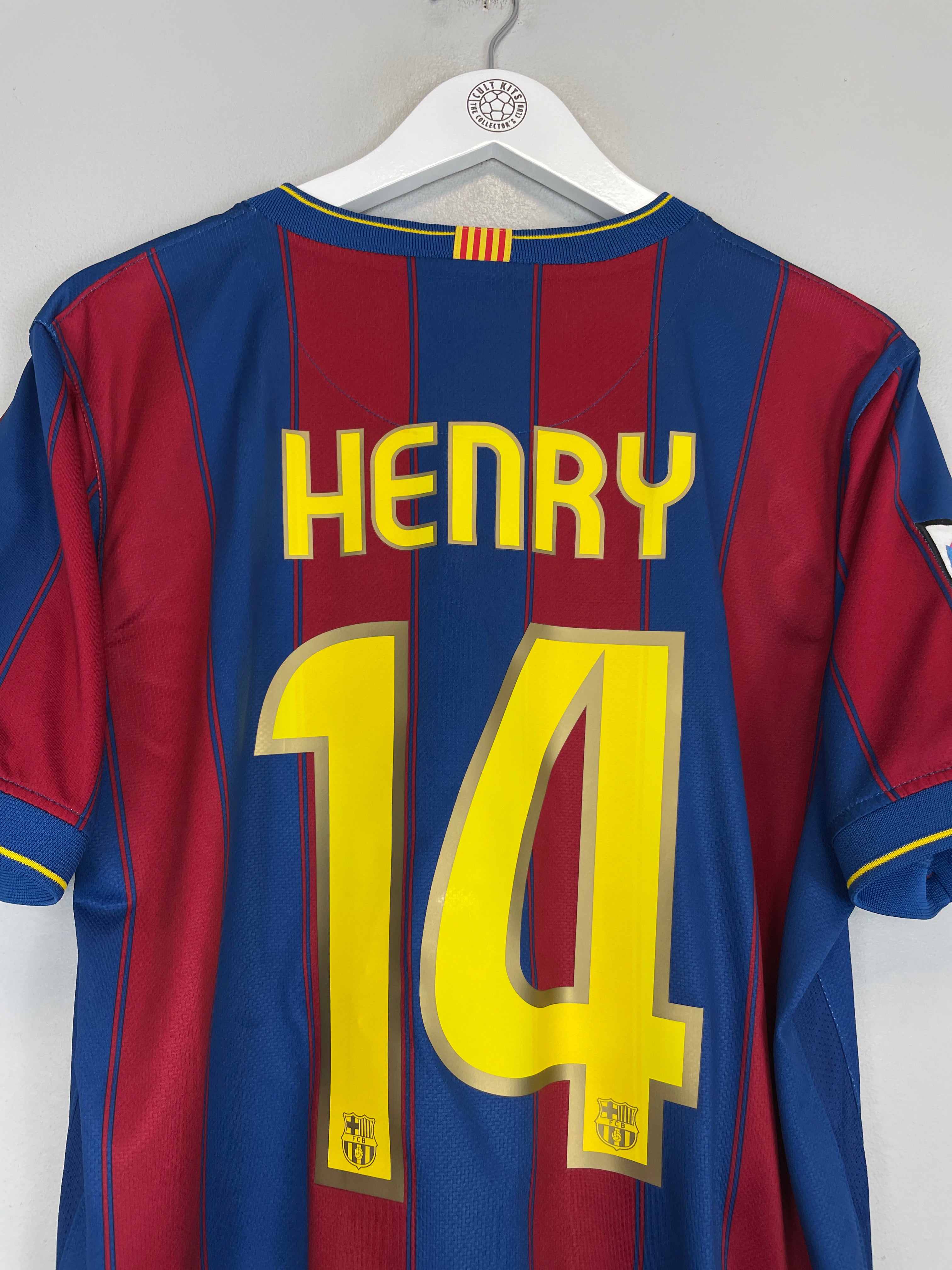 Shop 2009/10 BARCELONA HENRY #14 HOME SHIRT (M) NIKE, classic football shirts, vintage football shirts & retro soccer jerseys at Cult Kits