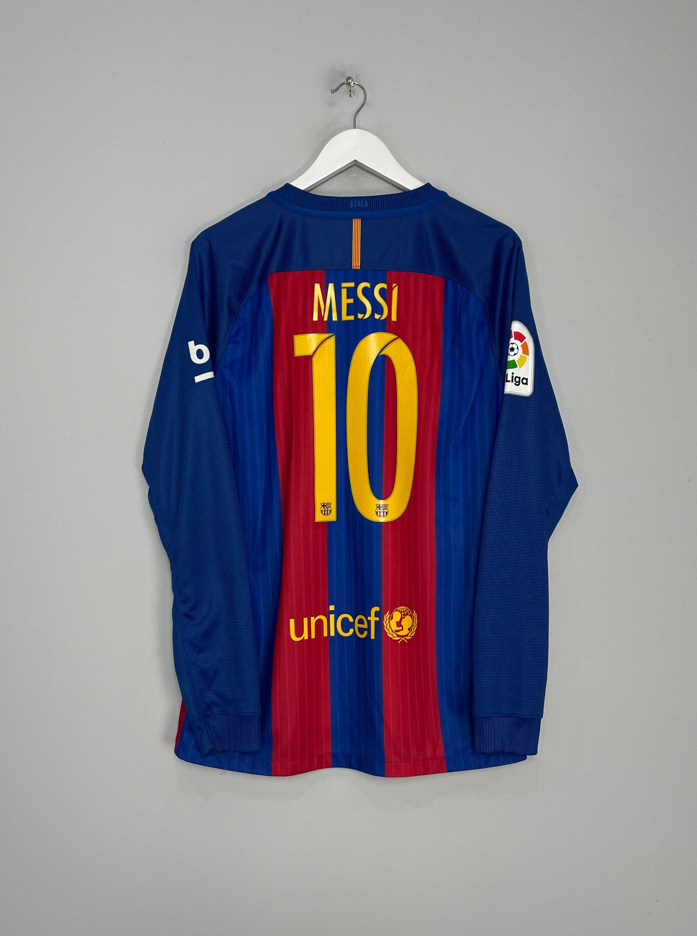 Shop 2016/17 BARCELONA MESSI #10 L/S HOME SHIRT (L) NIKE, classic football shirts, vintage football shirts & retro soccer jerseys at Cult Kits