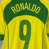 2004/06 BRAZIL RONALDO #9 HOME SHIRT (M) NIKE