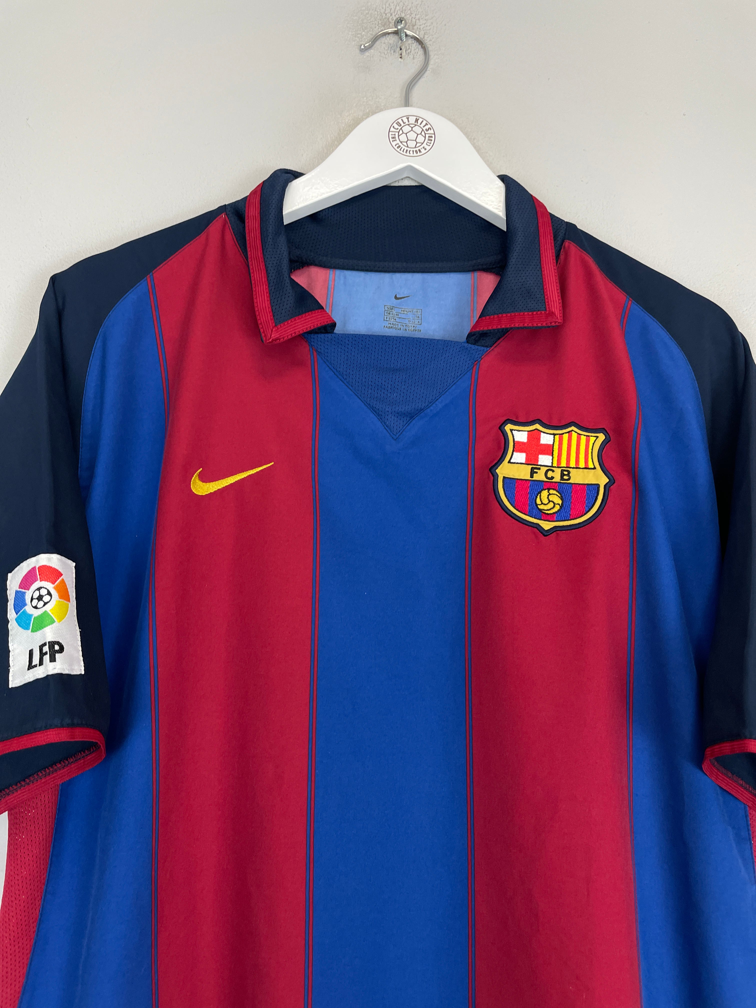 Shop 2003/04 BARCELONA OVERMARS #11 HOME SHIRT (L) NIKE, classic football shirts, vintage football shirts & retro soccer jerseys at Cult Kits