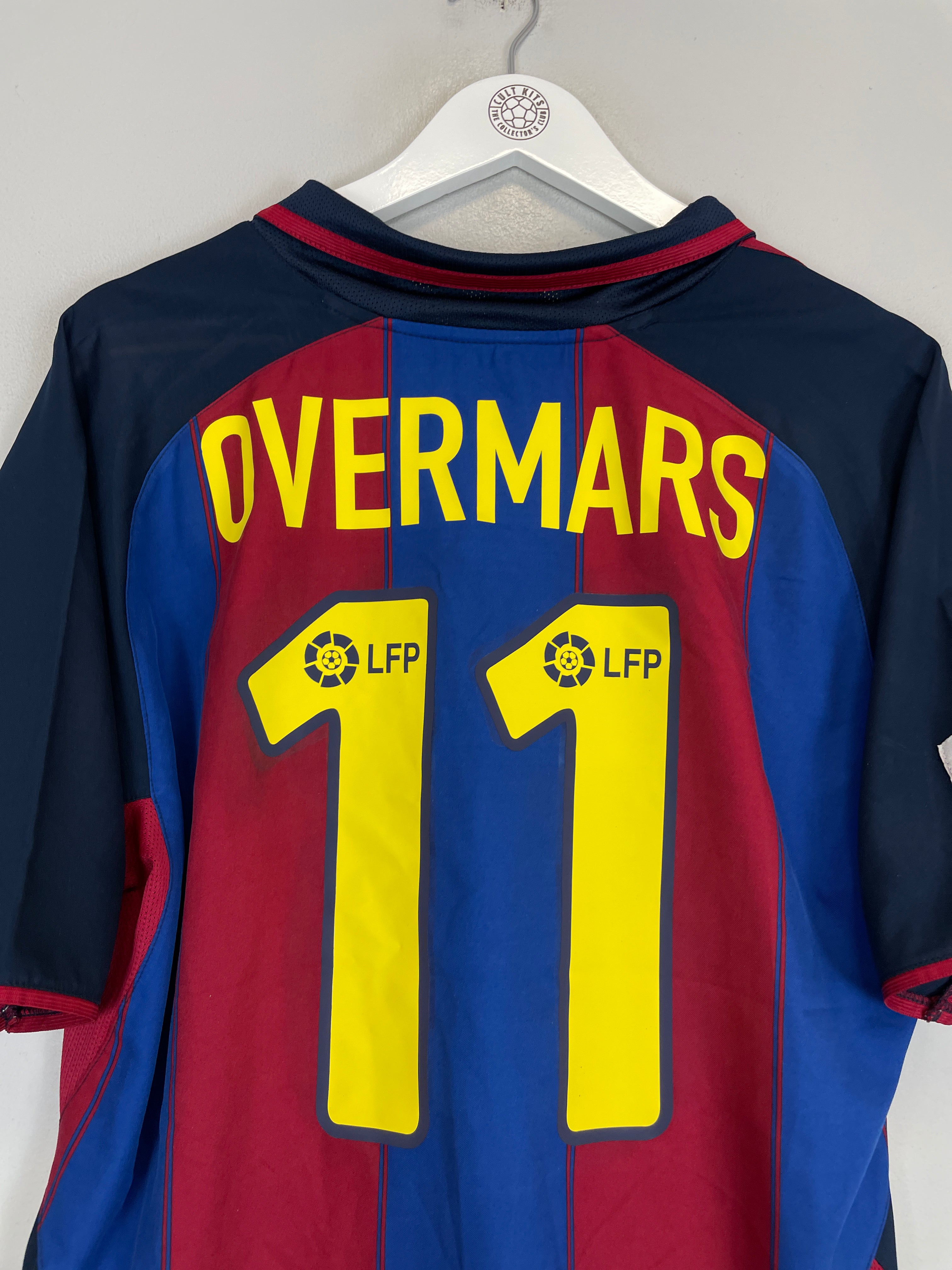 Shop 2003/04 BARCELONA OVERMARS #11 HOME SHIRT (L) NIKE, classic football shirts, vintage football shirts & retro soccer jerseys at Cult Kits