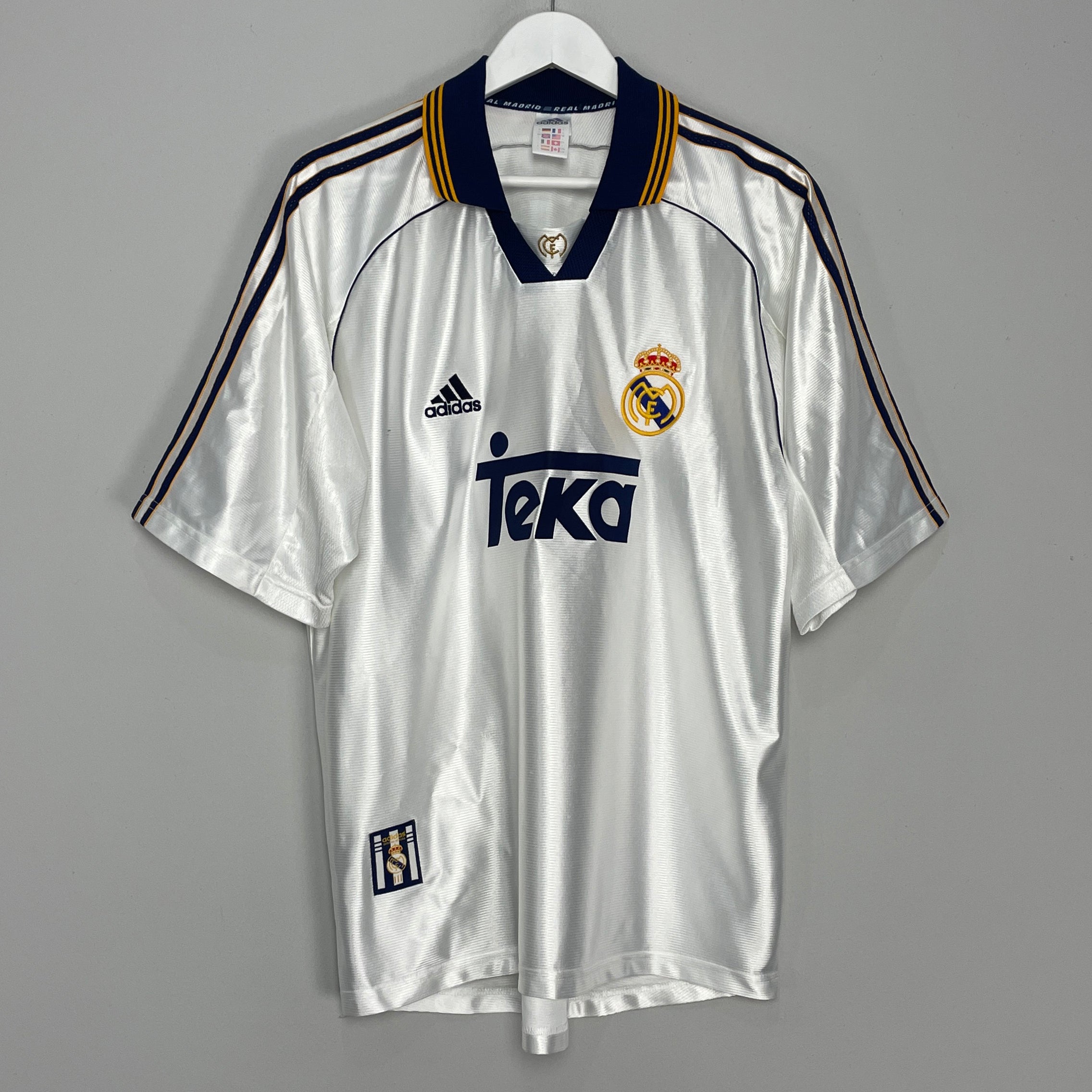 Shop 1998/00 REAL MADRID HOME SHIRT (L) ADIDAS, classic football shirts, vintage football shirts & retro soccer jerseys at Cult Kits