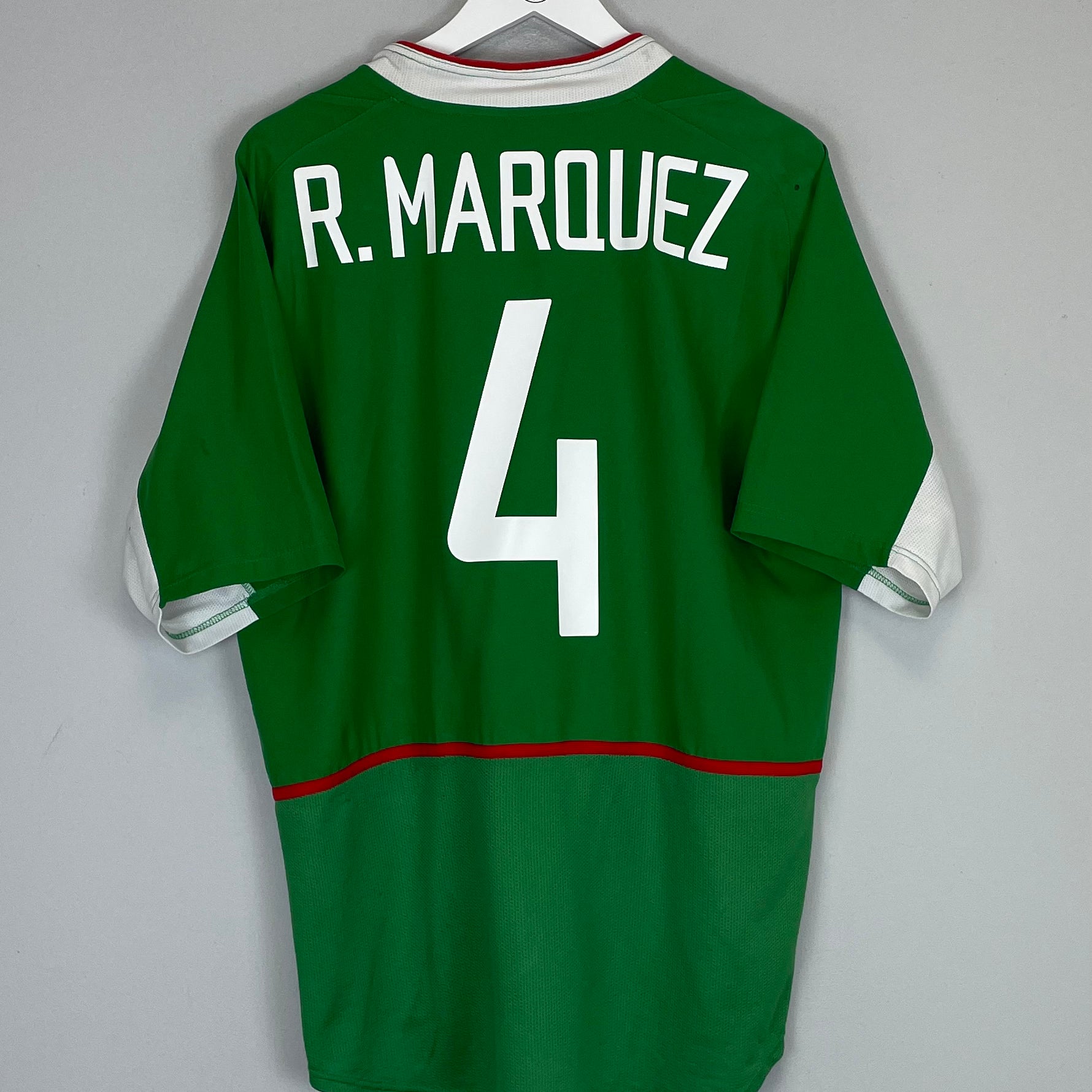 Shop 2003/04 MEXICO R.MARQUEZ #4 HOME SHIRT (L) NIKE, classic football shirts, vintage football shirts & retro soccer jerseys at Cult Kits