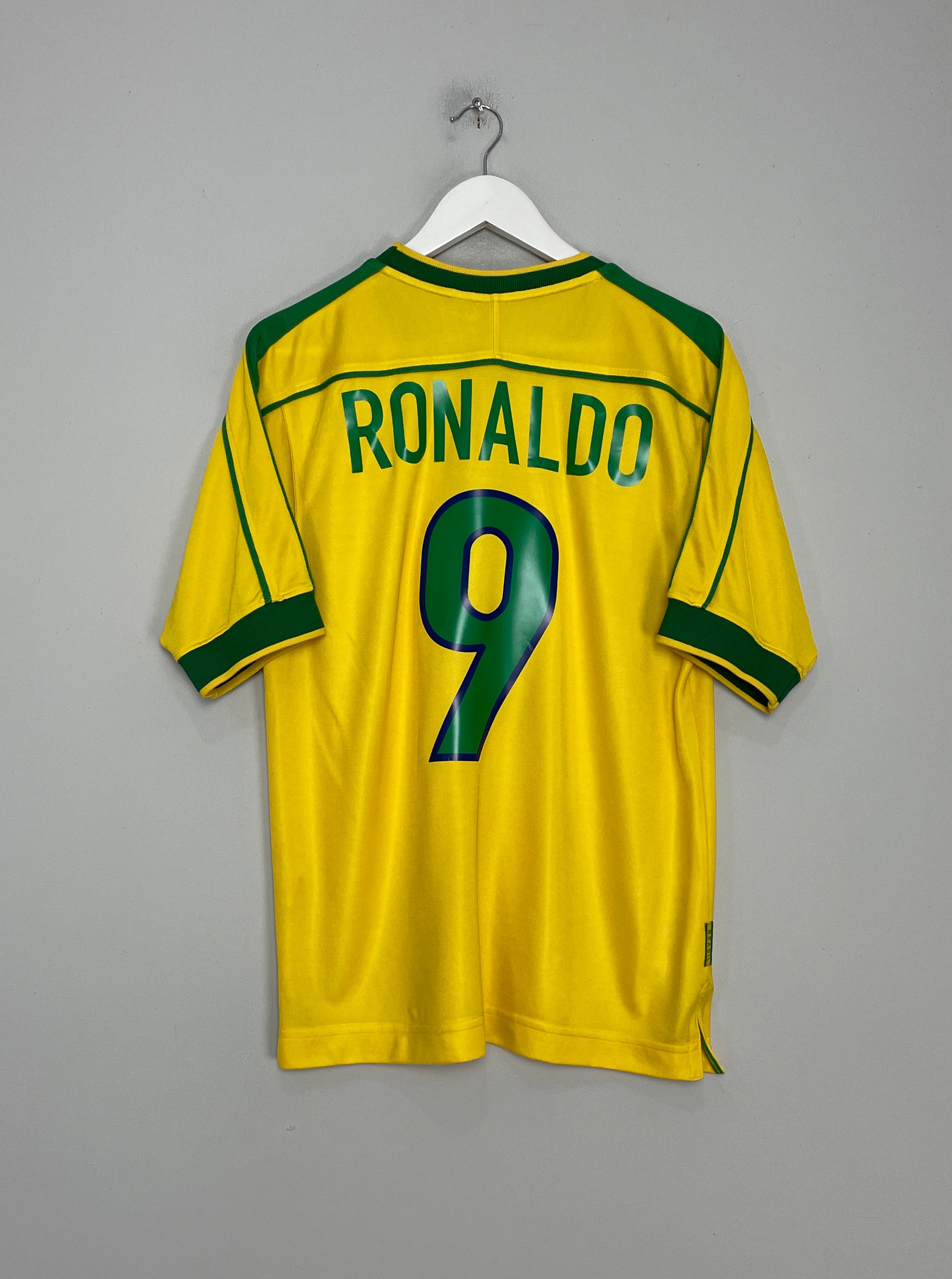 1998/00 BRAZIL RONALDO #9 HOME SHIRT (S) NIKE
