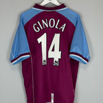 Shop 2000/01 ASTON VILLA GINOLA #14 HOME SHIRT (L) DIADORA, classic football shirts, vintage football shirts & retro soccer jerseys at Cult Kits