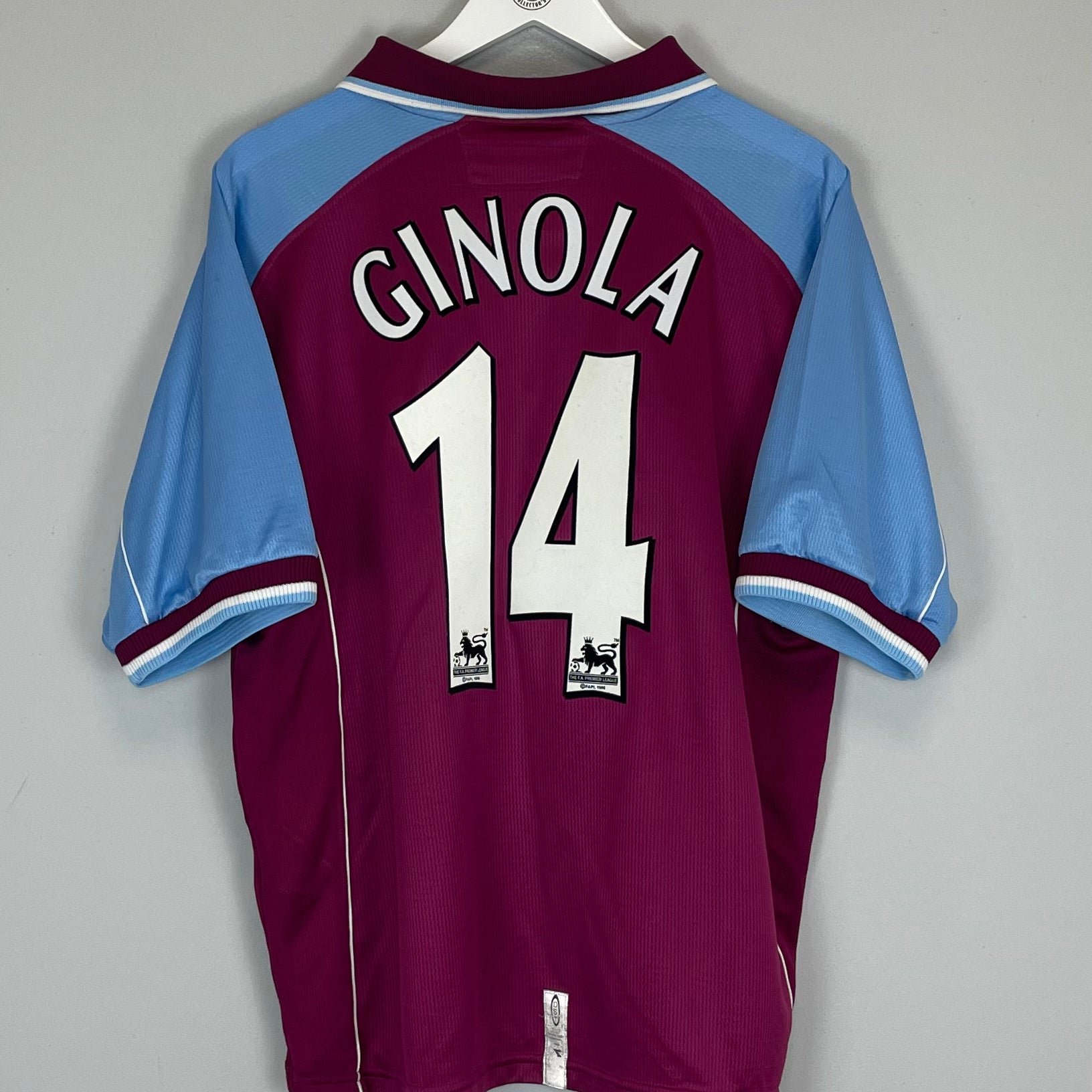Shop 2000/01 ASTON VILLA GINOLA #14 HOME SHIRT (L) DIADORA, classic football shirts, vintage football shirts & retro soccer jerseys at Cult Kits