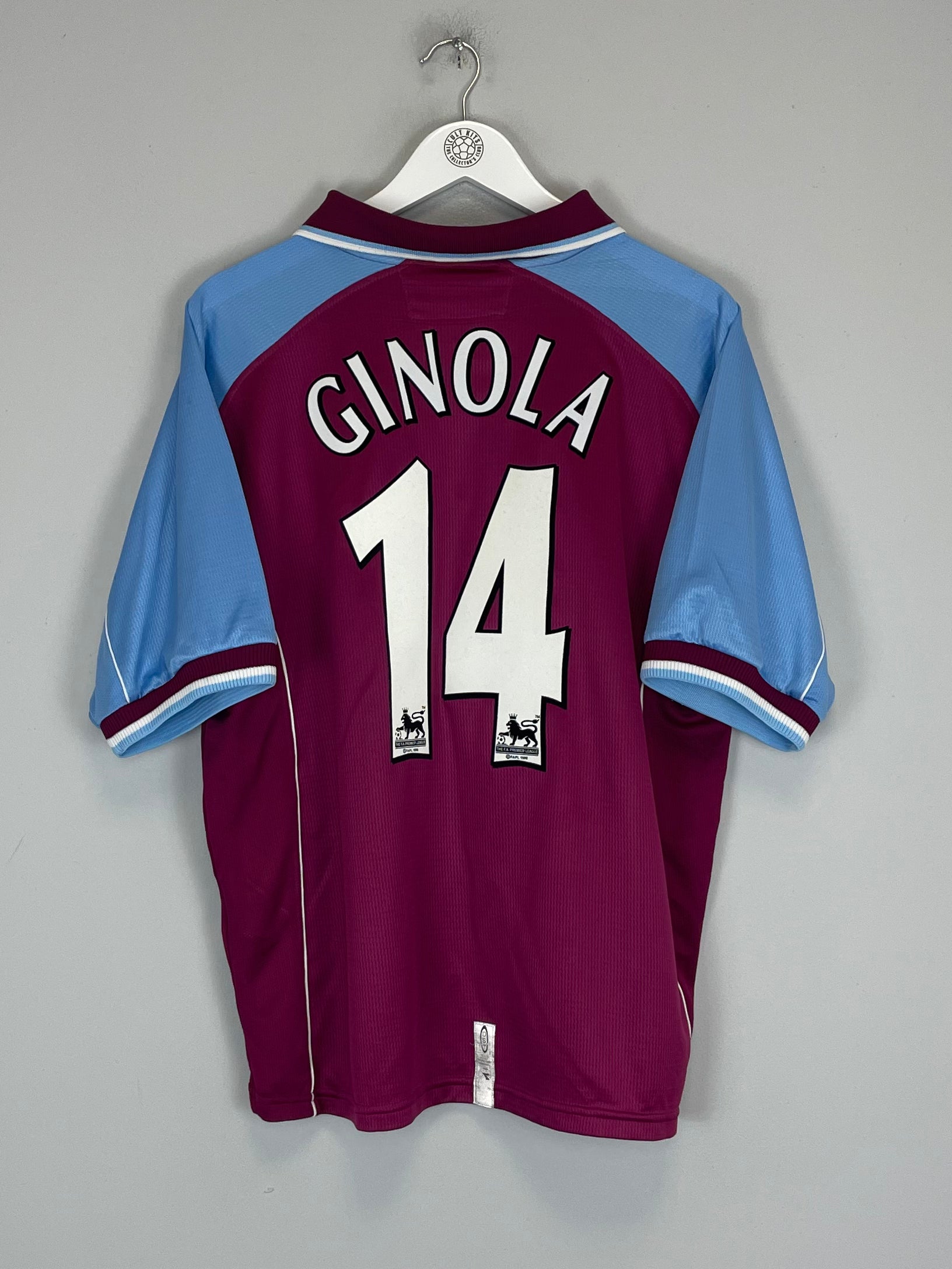 Shop 2000/01 ASTON VILLA GINOLA #14 HOME SHIRT (L) DIADORA, classic football shirts, vintage football shirts & retro soccer jerseys at Cult Kits