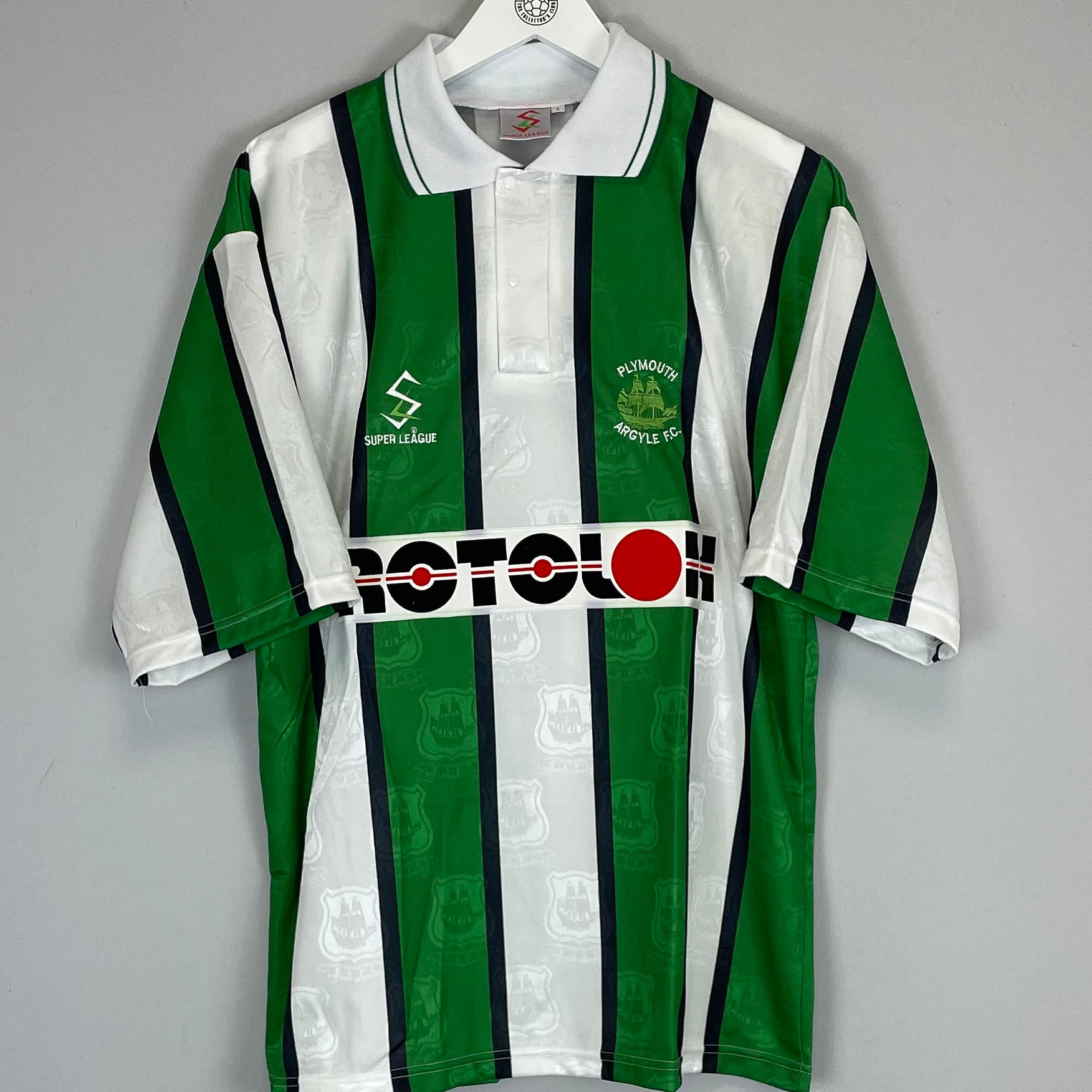 Shop 1996/97 PLYMOUTH ARGYLE *MINT* AWAY SHIRT (L) SUPER LEAGUE, classic football shirts, vintage football shirts & retro soccer jerseys at Cult Kits