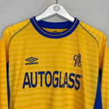 2000/01 CHELSEA ZOLA #25 L/S AWAY SHIRT (L) UMBRO